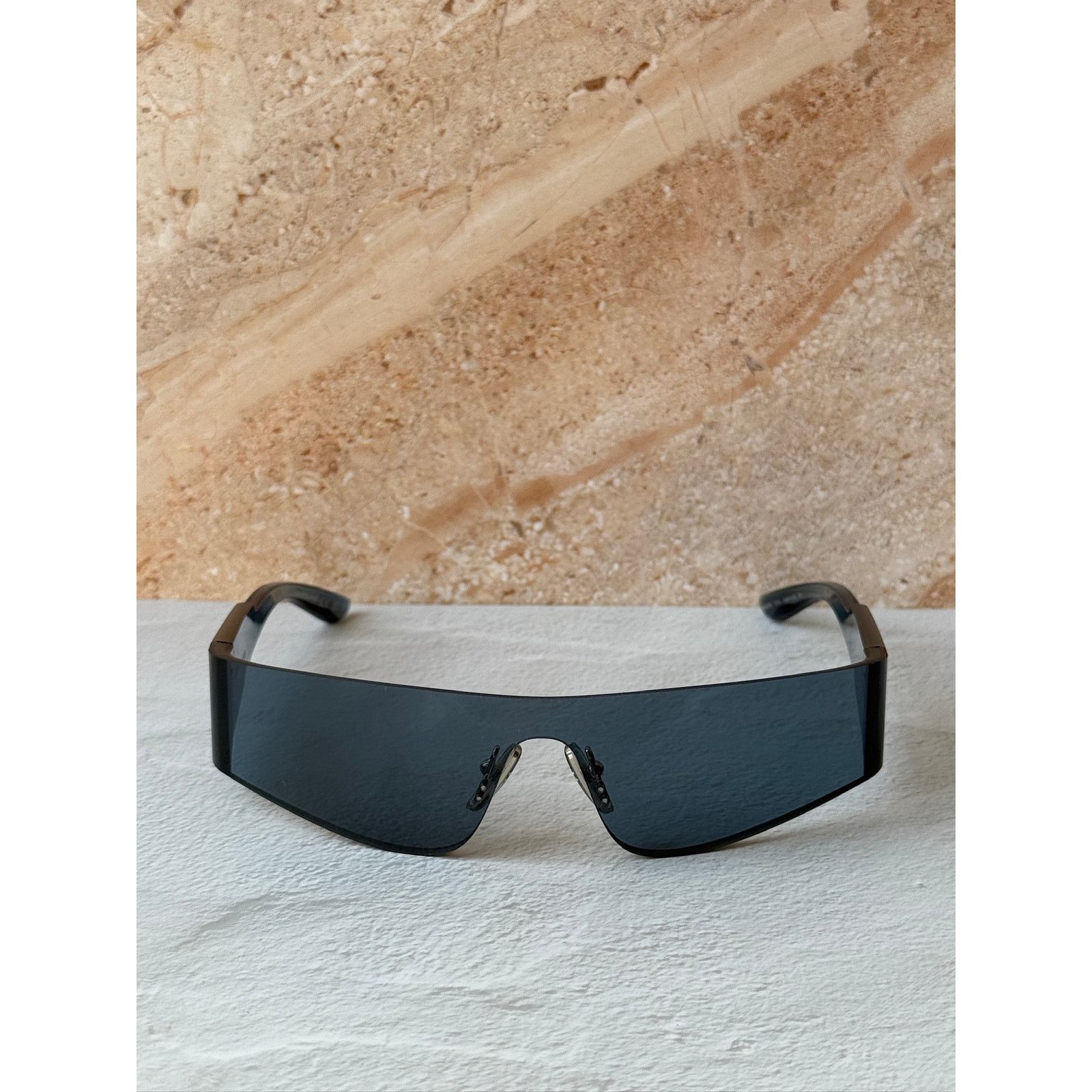 Balenciaga NEW Balenciaga BB0041S Blue Mirror Shield Sunglasses $575 Size ONE SIZE - 8 Thumbnail