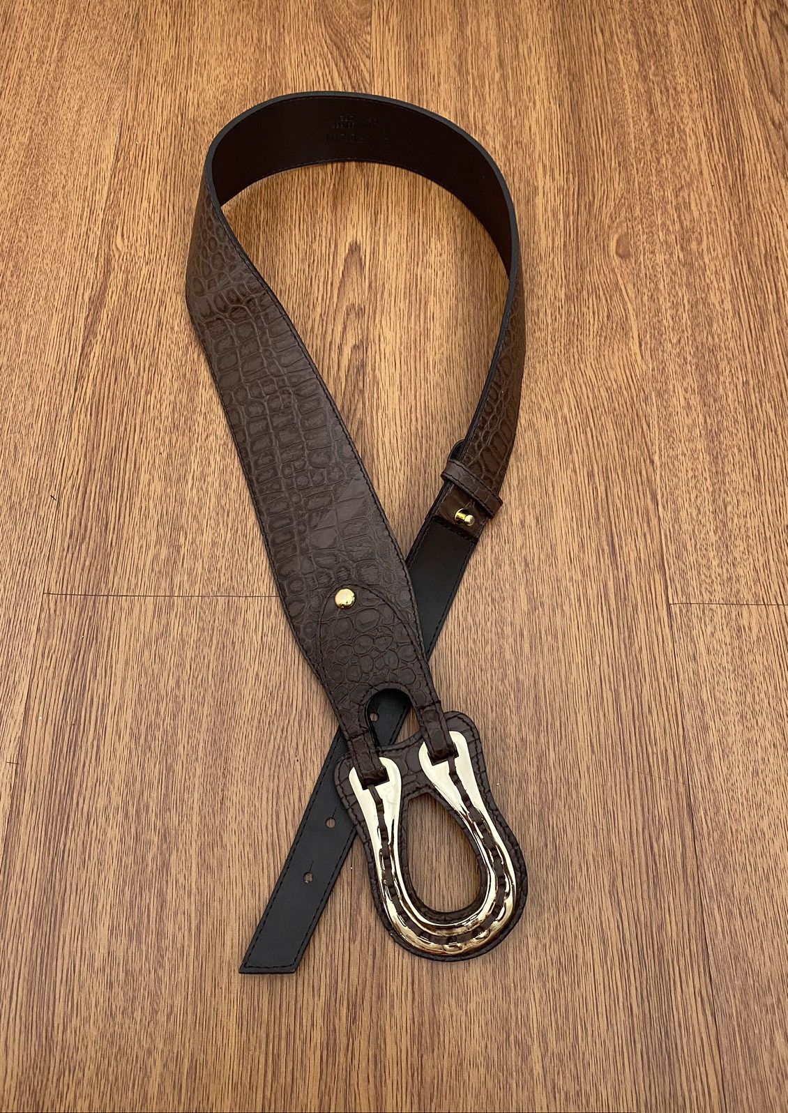 If Six Was Nine × Japanese Brand × KMRii Evapolin aligator big buckle belt Size ONE SIZE - 1 Thumbnail