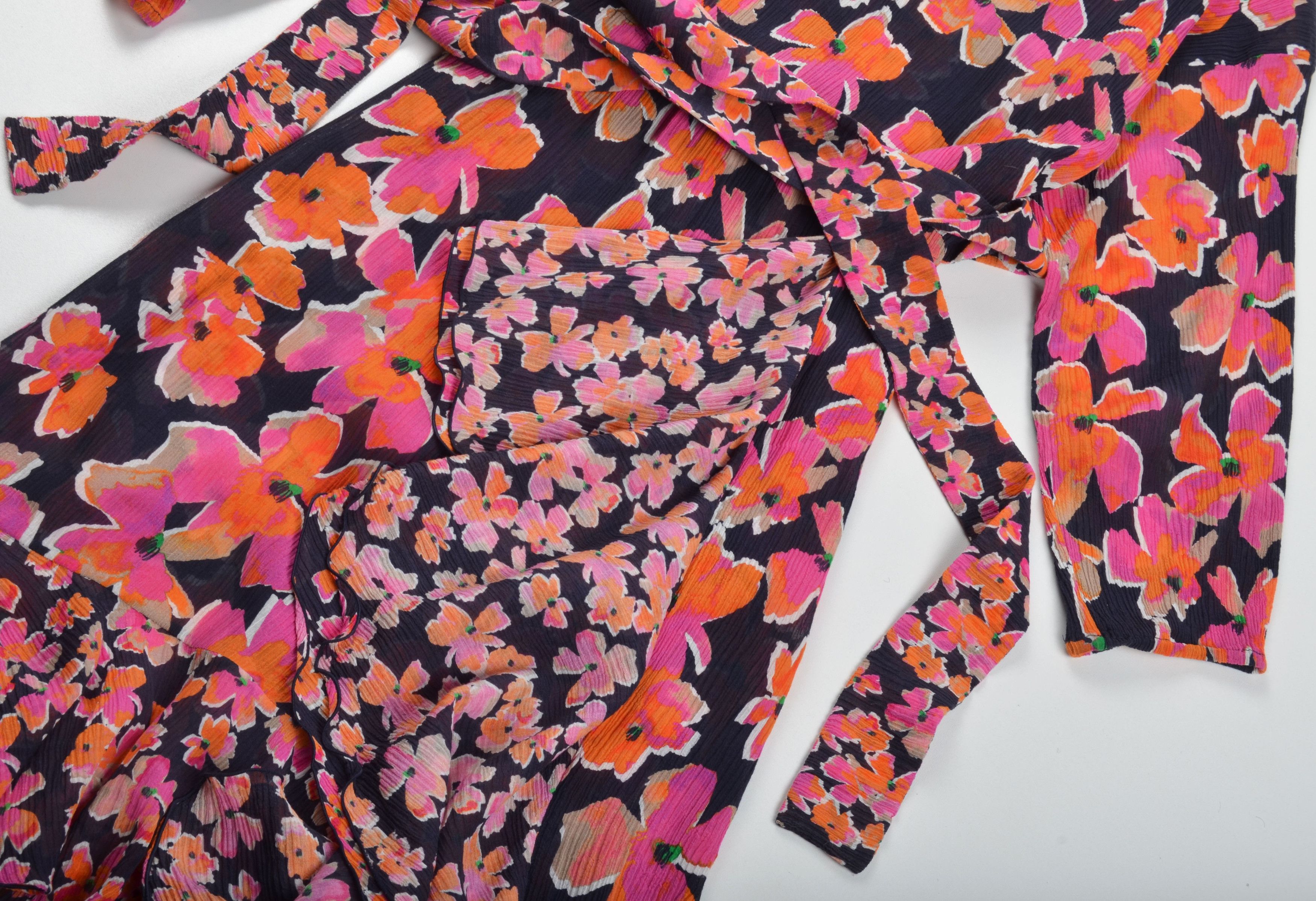 Hugo Boss Hugo Boss Floral Belted Long Sleeve Ruffle Feminine Dress Size M / US 6-8 / IT 42-44 - 7 Thumbnail