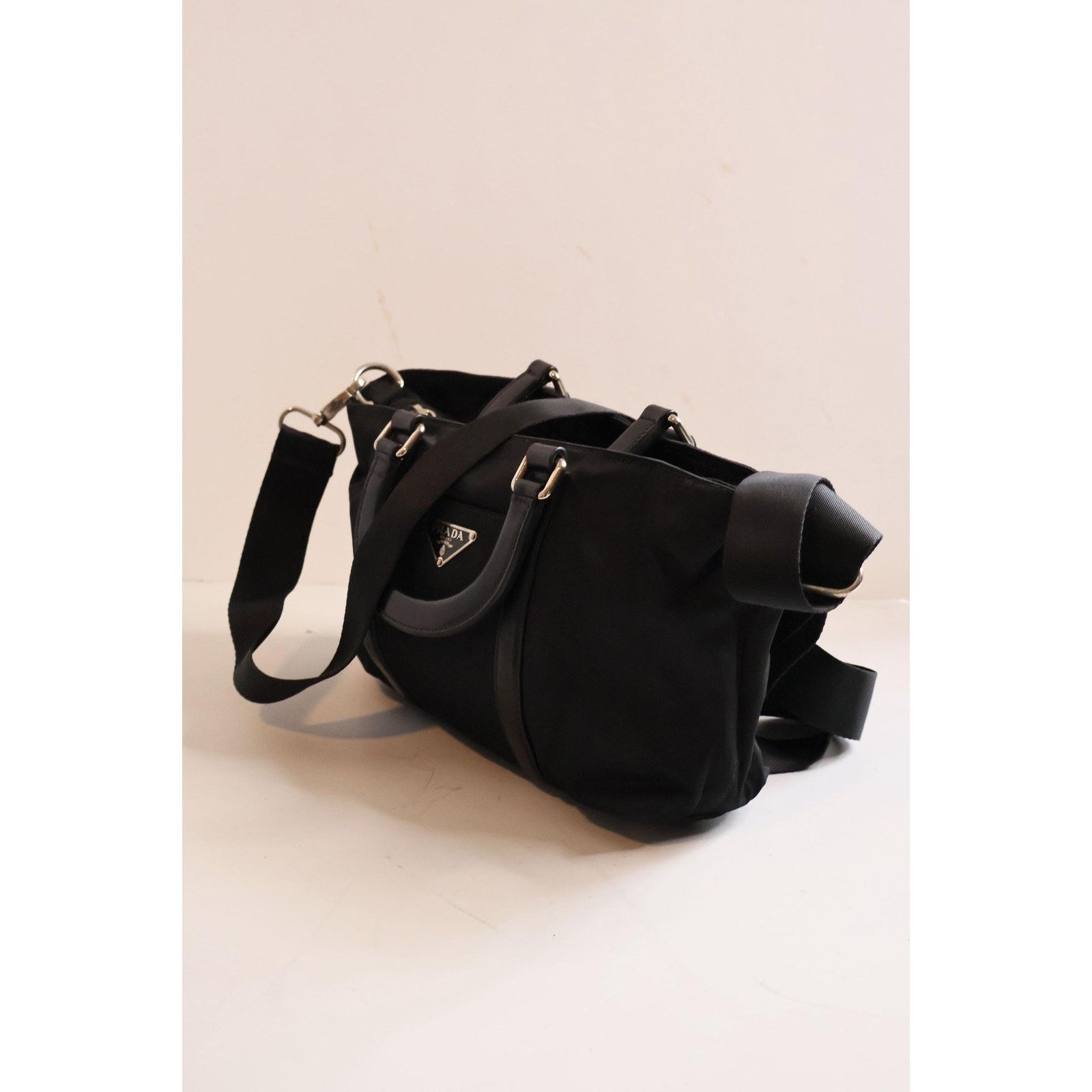 Prada PRADA Y2K Black Nylon + Leather Tessuto Top Handle Bag Size ONE SIZE - 6 Thumbnail