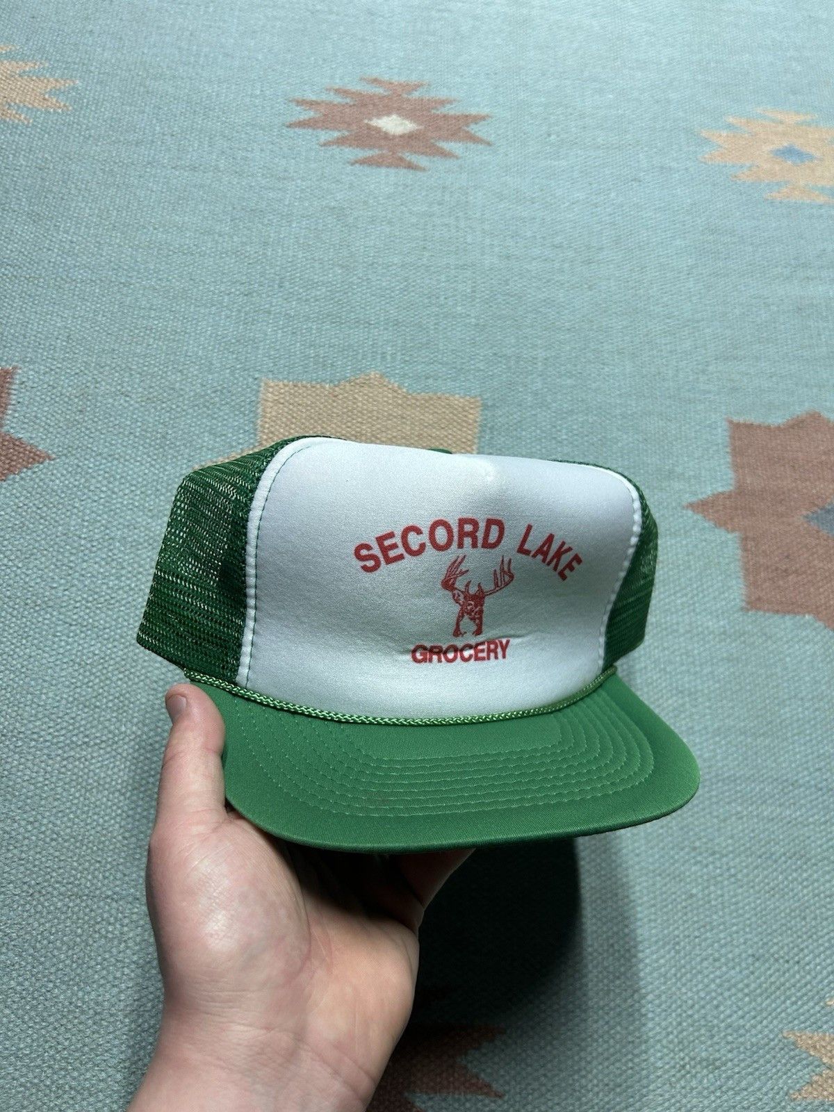 Vintage Vtg trucker hat Secord Lake Grocery Michigan deer buck anima Size ONE SIZE - 1 Thumbnail
