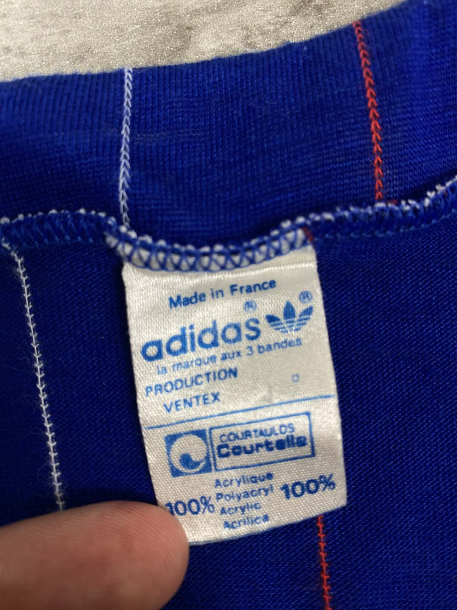 Adidas Vintage Adidas France Blue Jersey Soccer 1980s Longsleeve Size US S / EU 44-46 / 1 - 11 Thumbnail