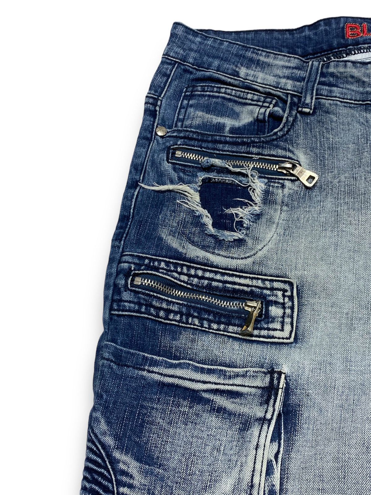 Jean Vintage Crazy Style BLACK ROCK Washed Denim Jeans Size US 41 - 6 Thumbnail