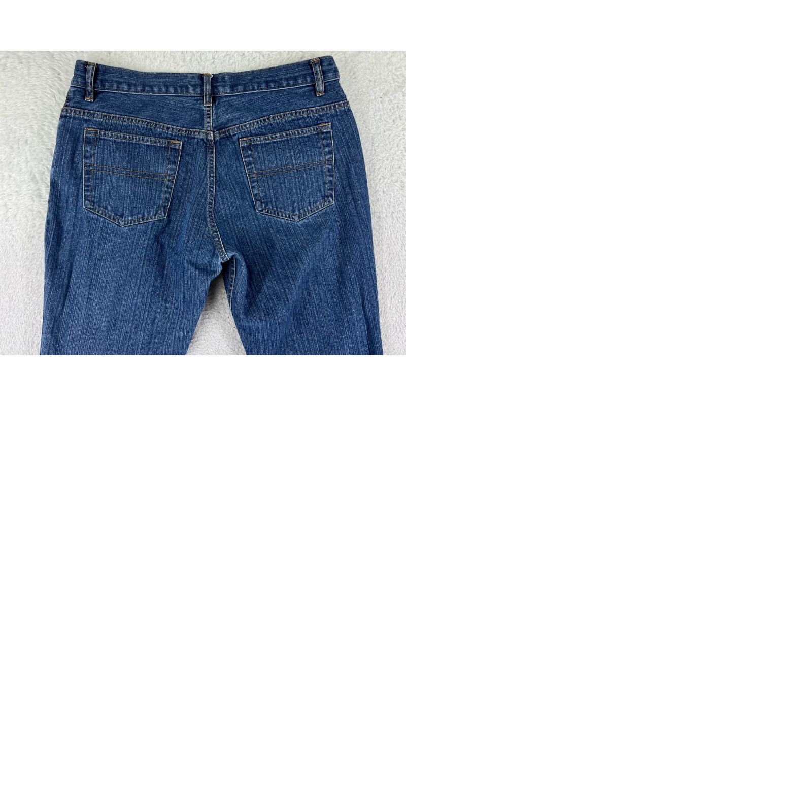 Denime SaltWorks Jeans Women Flared 32 Blue Denim Medium Rise Cotton Inseam 31 5-Pocket Distressed Size 24" / US 00 / IT 34 - 10 Thumbnail