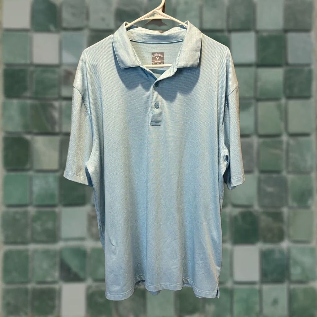 Callaway Callaway Mens Golf Polo Size XL Blue Striped Size US XL / EU 56 / 4 - 1 Thumbnail