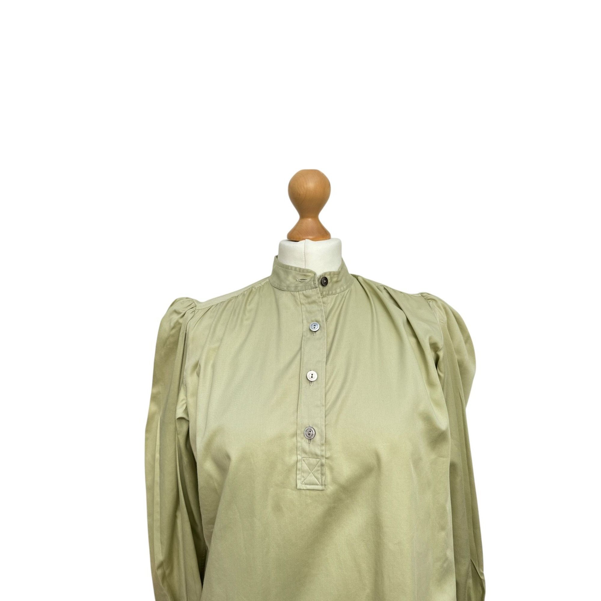 Yves Saint Laurent 1970s Light Kaki Shirt Size M / US 6-8 / IT 42-44 - 2 Thumbnail