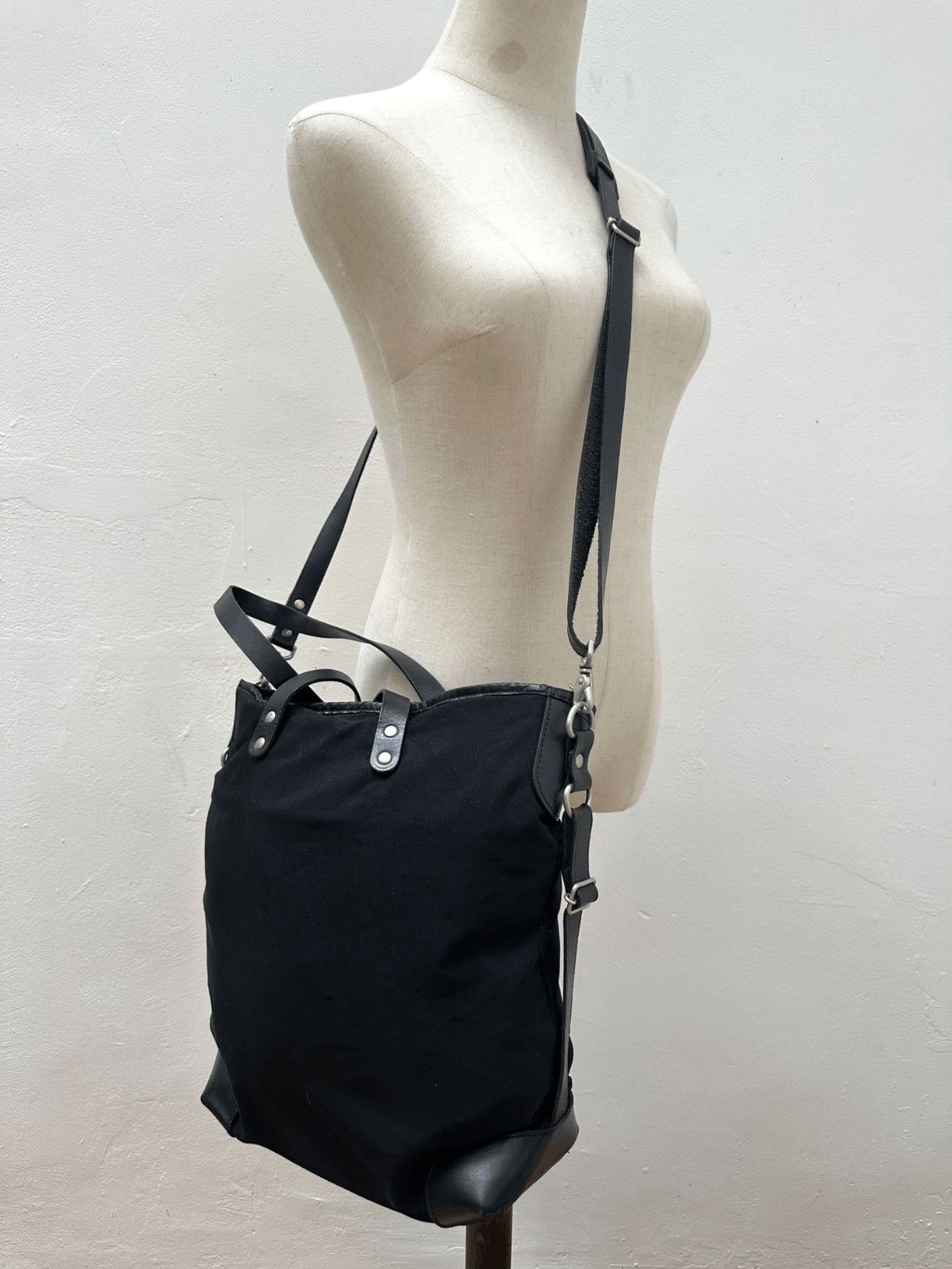 Yohji Yamamoto Y's Canvas Tote Shoulder Bag-2505 in Black, Men's
