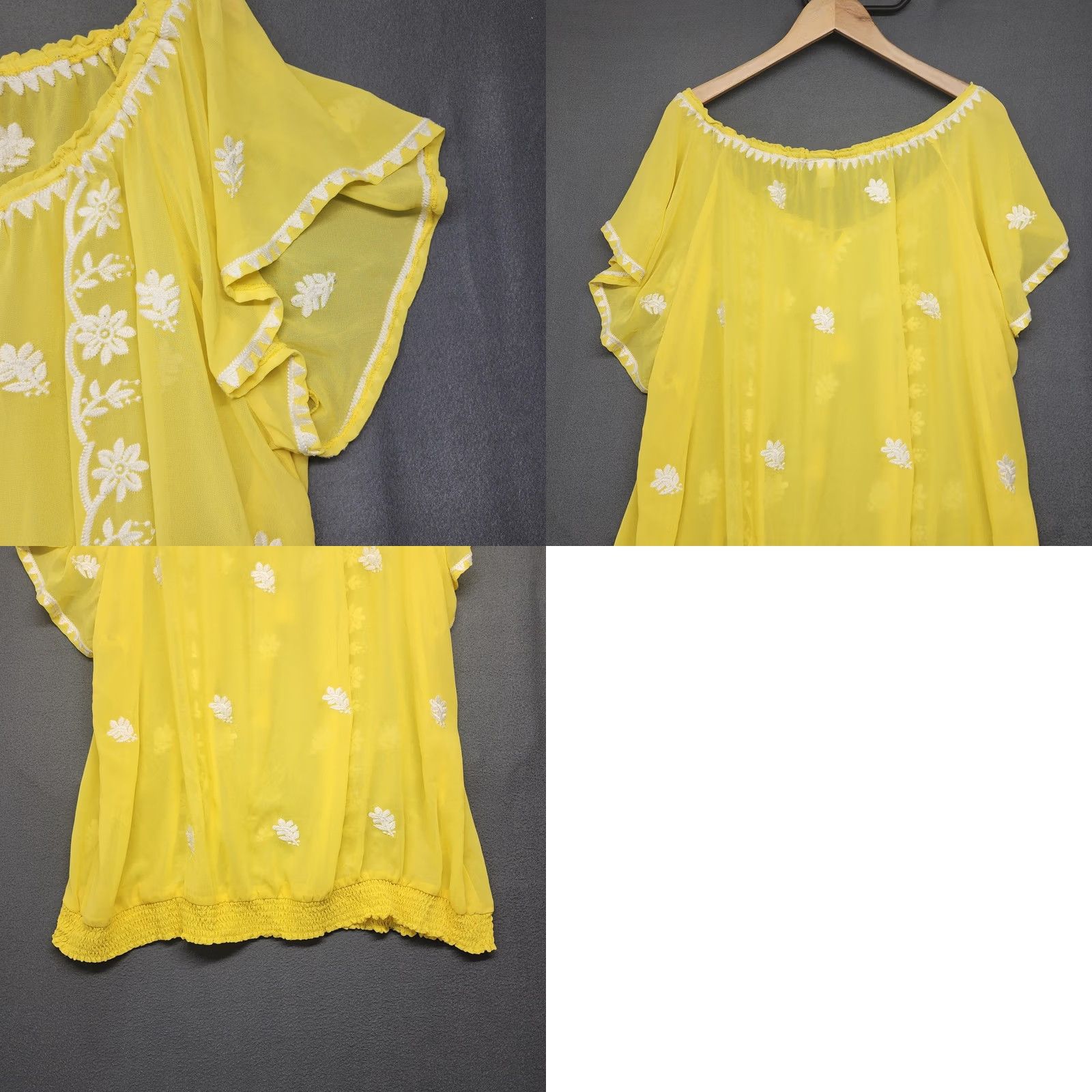 Torrid Torrid Top Womens 3XL Yellow Embroidered Peasant Boho Tassel Flutter Sleeve Shirt Blouse Womens +3XL Size XXL / US 16-18 / IT 52-54 - 9 Thumbnail