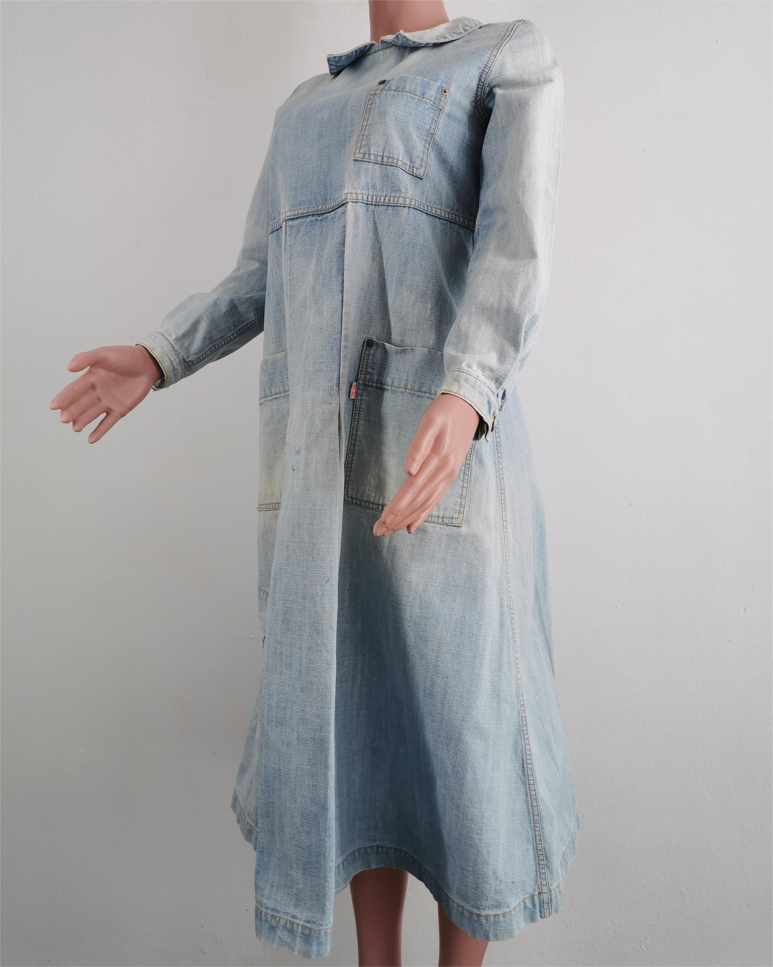 Issey Miyake × Ne-Net Distressed Vintage Ne-Net X Issey Miyake Denim Dress Size M Size XS / US 0-2 / IT 36-38 - 1 Thumbnail