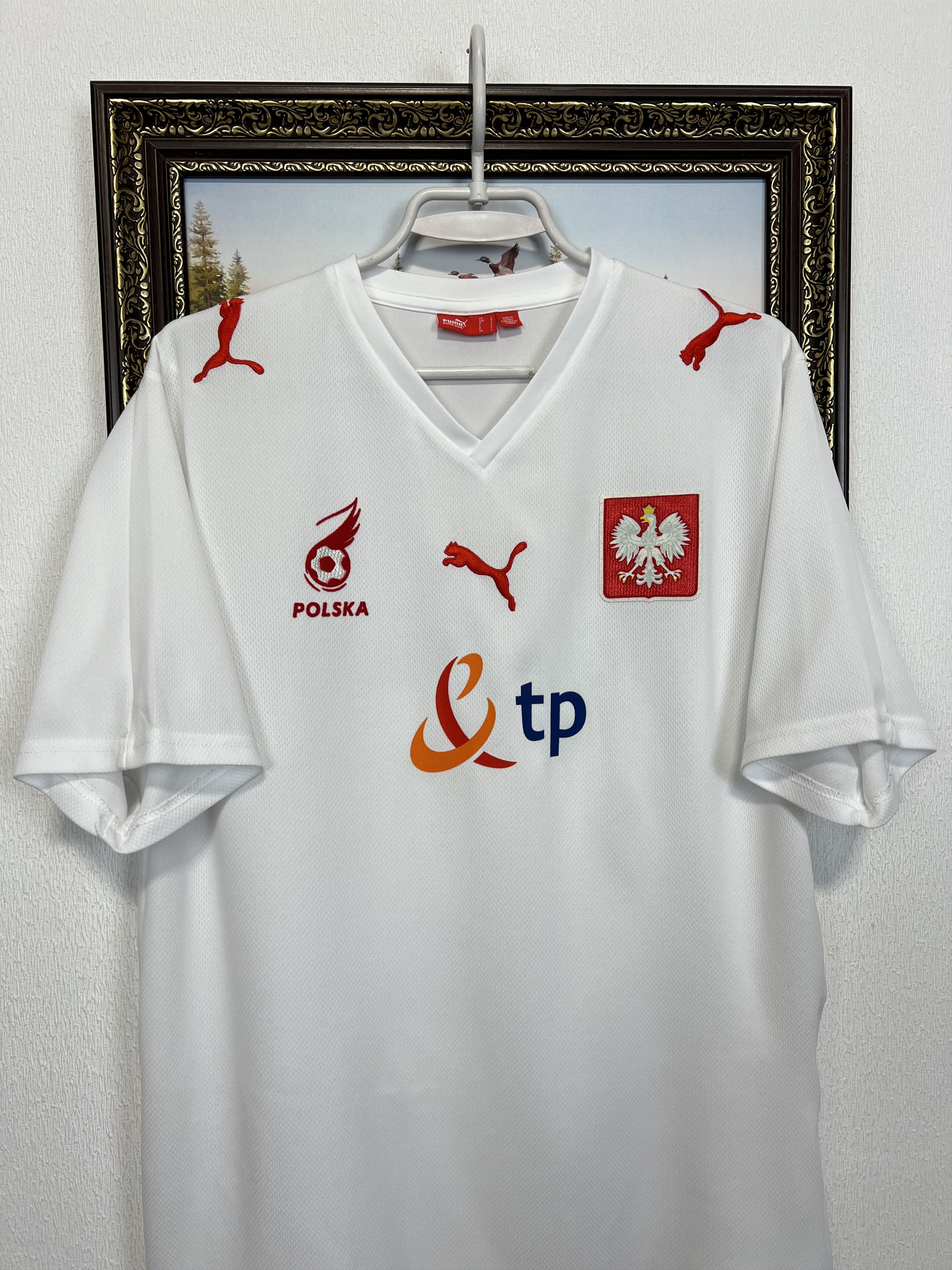 Puma Poland Home football shirt 2008 Soccer Puma Jersey Trikot Size US L / EU 52-54 / 3 - 2 Thumbnail
