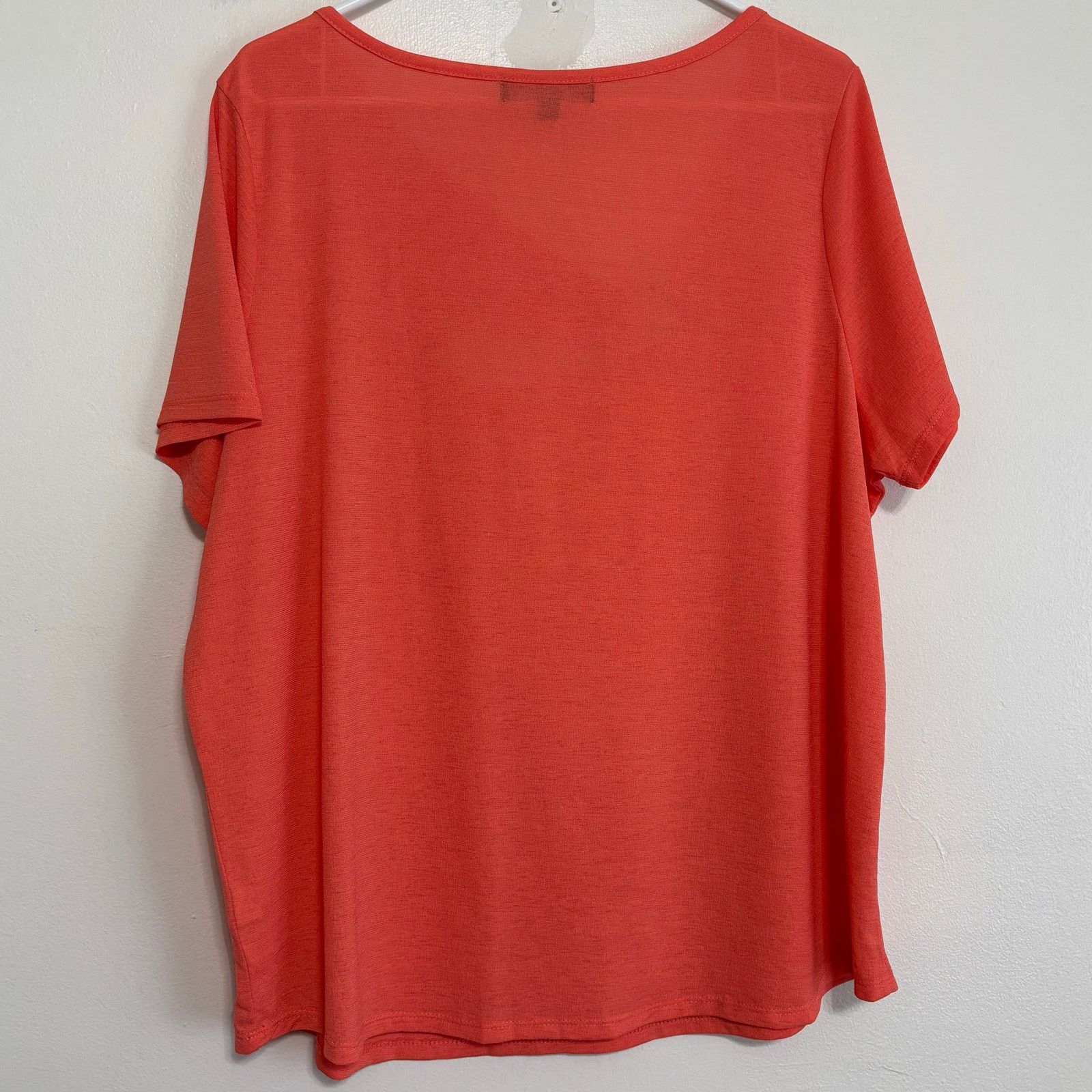 Other Inner Circle Coral Asymmetrical Blouse 1X Cutout Stretch Top Size XL / US 12-14 / IT 48-50 - 2 Thumbnail