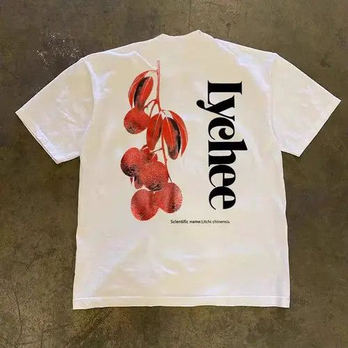 Japanese Brand Hayase x Aoki Lychee print white casual retro t-shirt Size US M / EU 48-50 / 2 - 1 Thumbnail