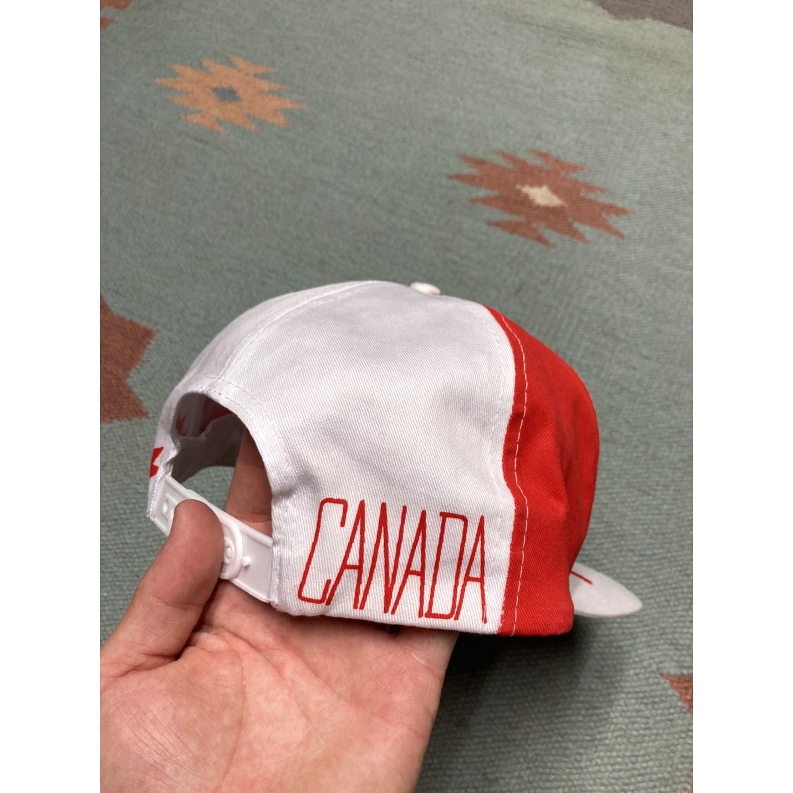 Vintage VINTAGE AJM Snapback Hat Big Logo Maple Leaf Canada Olympics 80s Red Adjustable Men Size ONE SIZE - 5 Thumbnail
