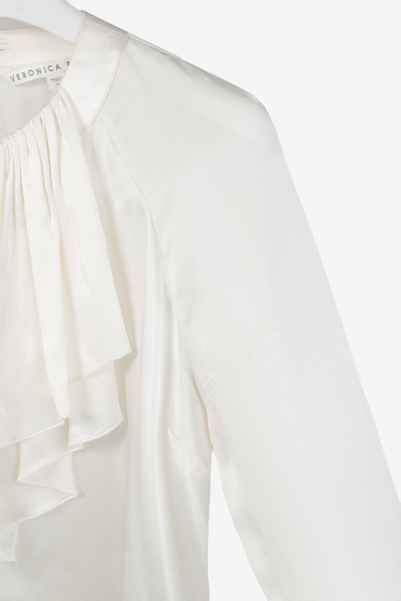 Veronica Beard Veronica Beard AW/16 Cream Silk Ruffle-Neck Blouse Size M / US 6-8 / IT 42-44 - 5 Thumbnail