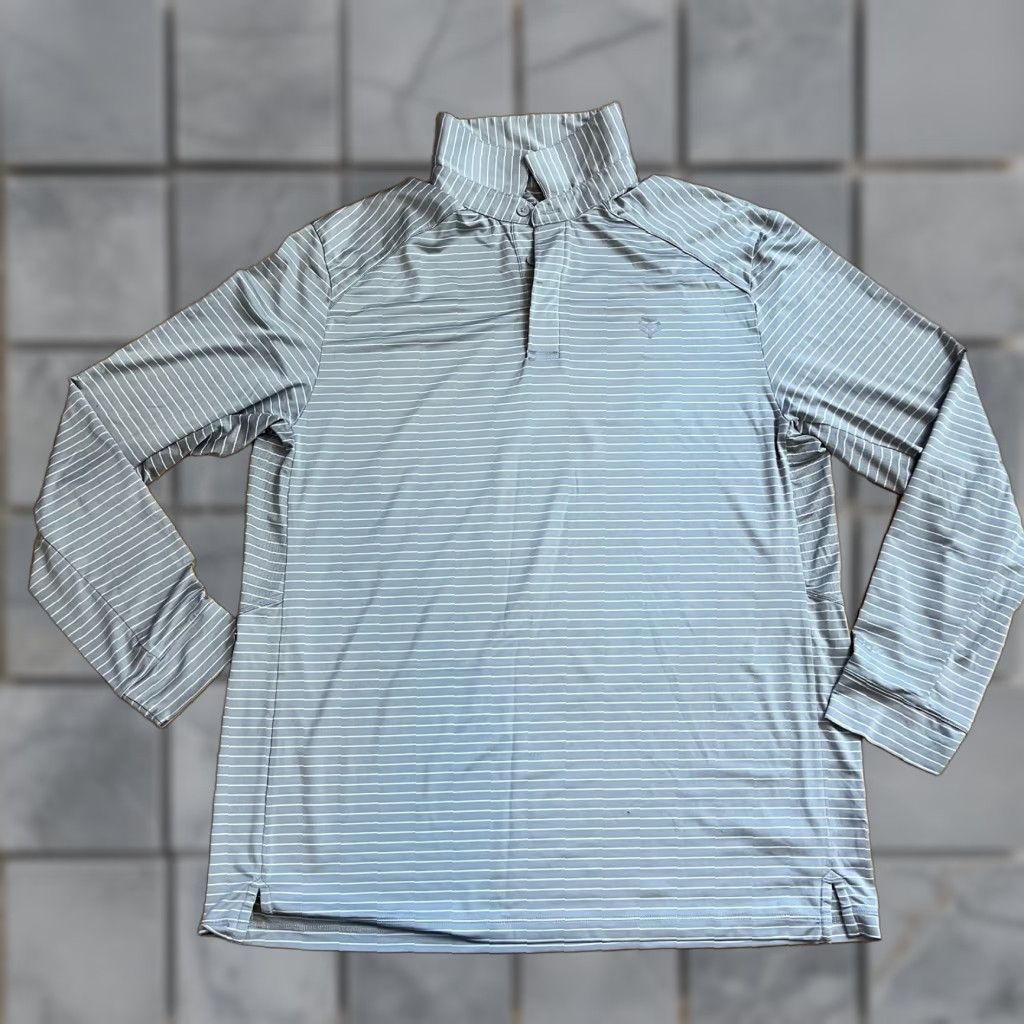 Vintage Coolibar Polo Shirt Mens Large Long Sleeve Golf Gray Performance} Size US L / EU 52-54 / 3 - 1 Thumbnail