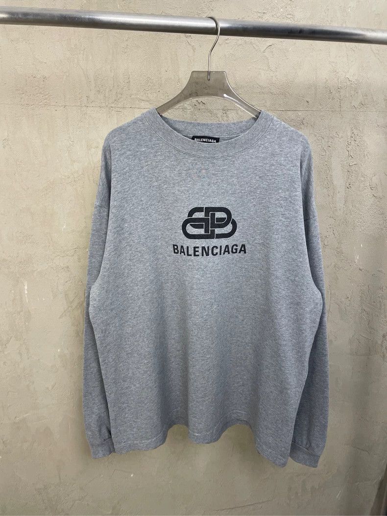 Balenciaga Balenciaga Double B Lock Logo in Gray long sleeves 2502-Ne Size US S / EU 44-46 / 1 - 1 Thumbnail