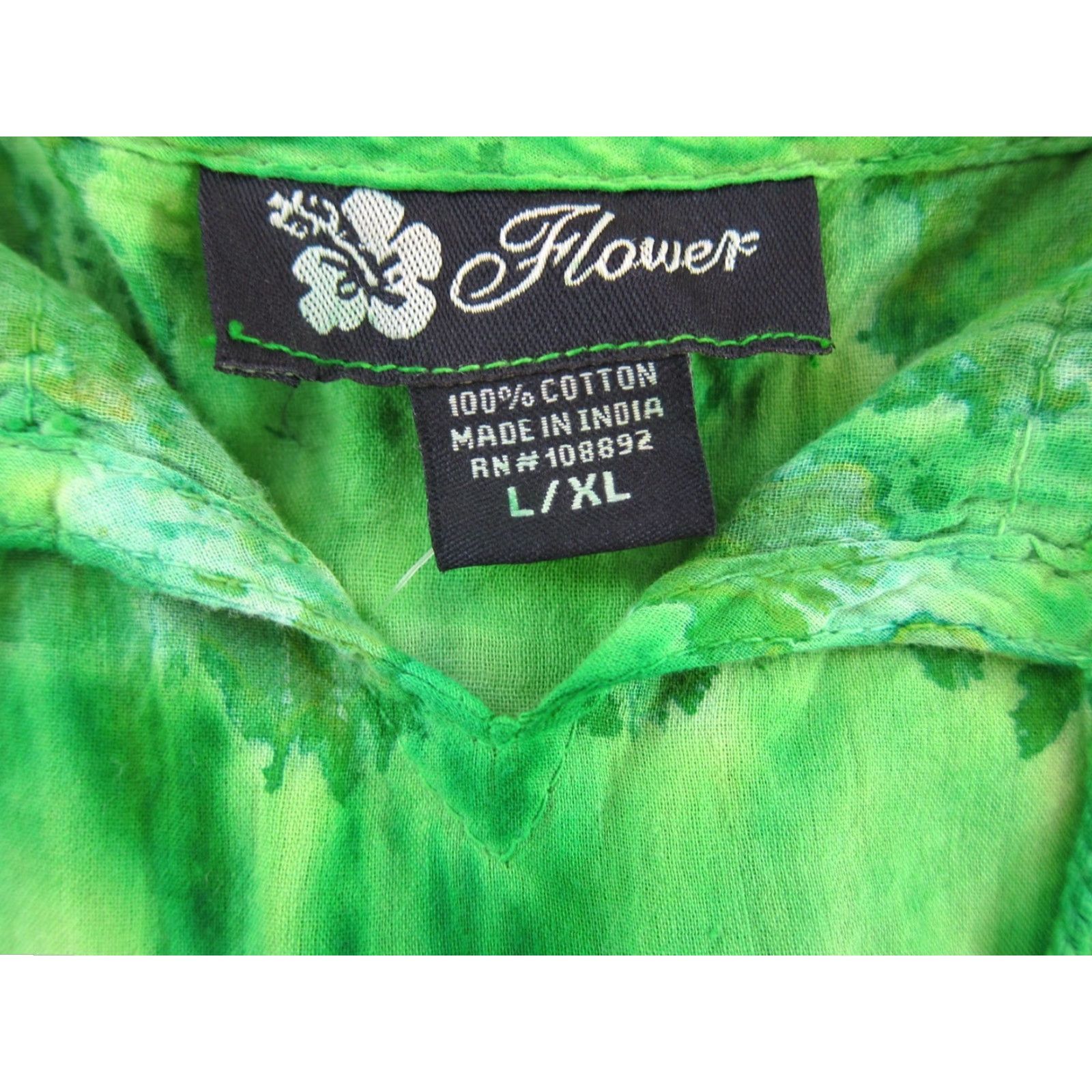 Sunflower VINTAGE FLOWER Dress Maxi Sundress L/XL 100% Cotton Tie Dye Green Yellow Orange Sleeveless Tank Sun Dress Lined Womens Maxi Dress Size L / US 10 / IT 46 - 4 Thumbnail