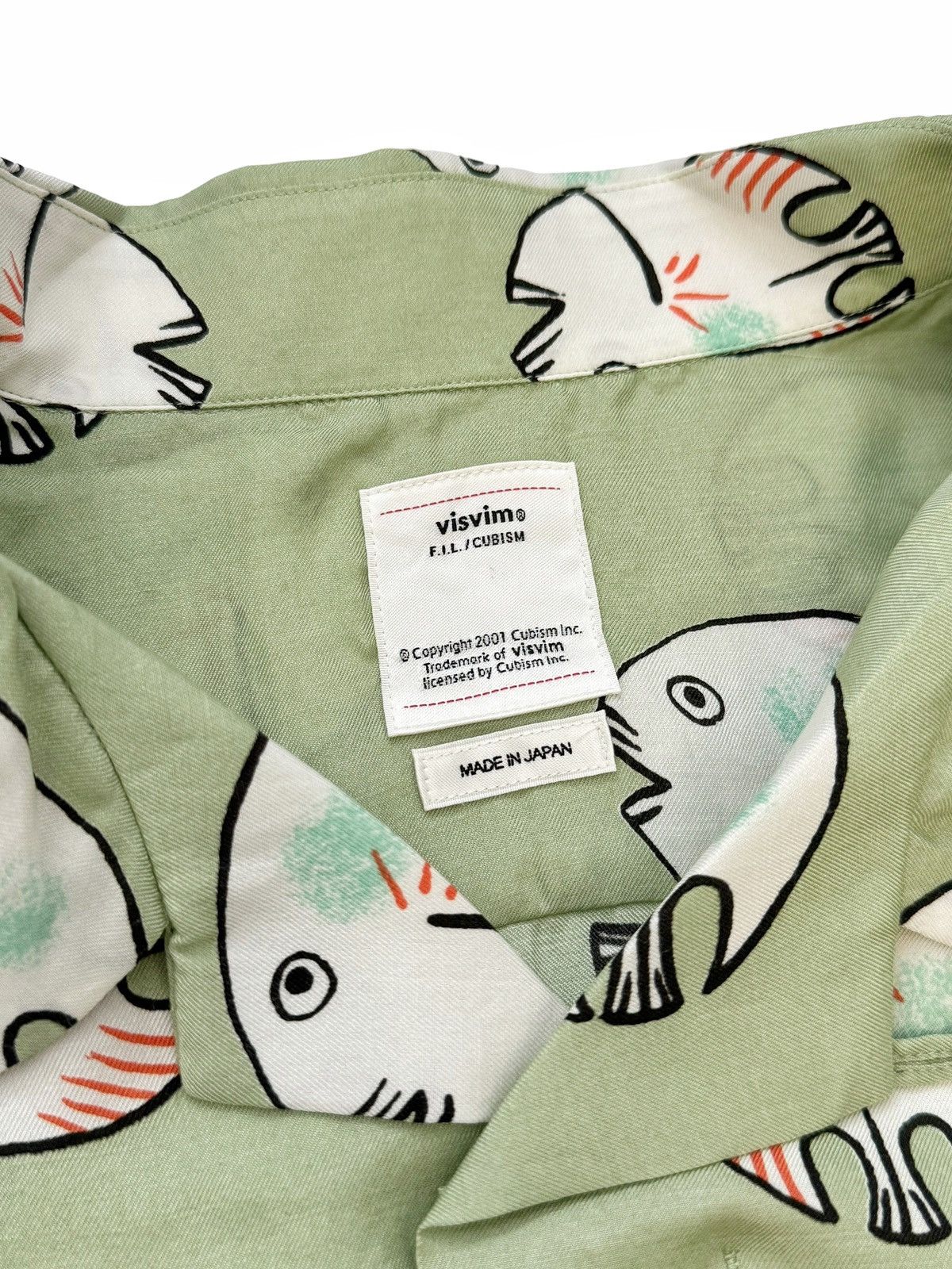 Visvim Sz3 Free Edge Silk Fishy S/S Shirt Green | Grailed