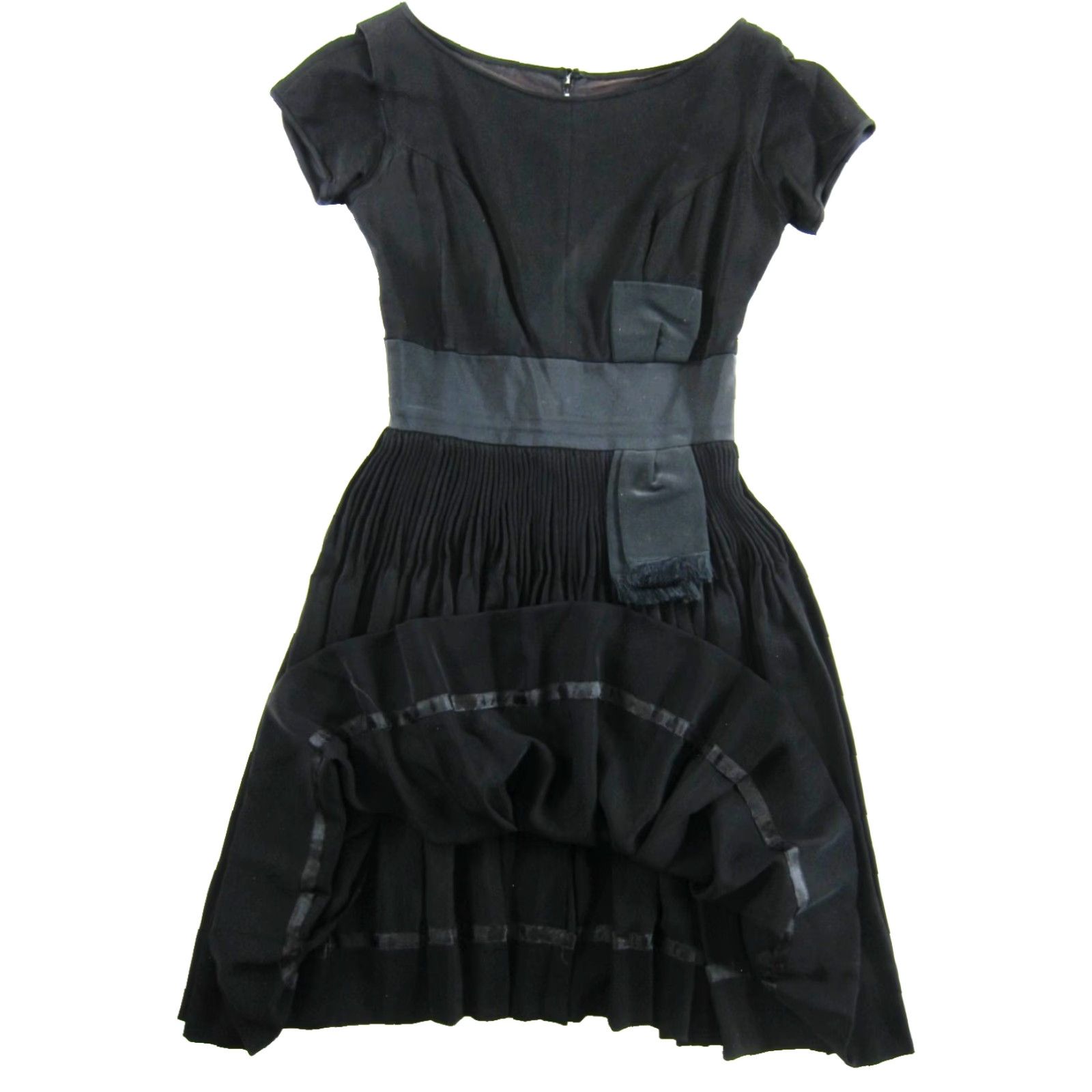 Vintage VINTAGE Jonny Herbert Dress Black Sheath XS Short Sleeve Bow Jonny Herbert Dress Black Short Sleeve Bow XS Vintage 1960s Women Size 26" / US 2 / IT 38 - 5 Thumbnail