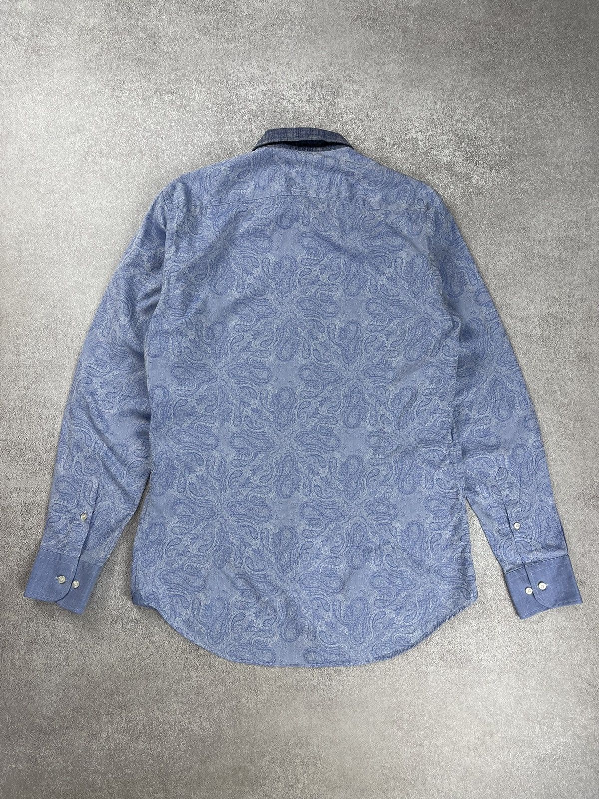Etro Etro Printed Long Sleeve Shirt Blue Size US S / EU 44-46 / 1 - 9 Thumbnail