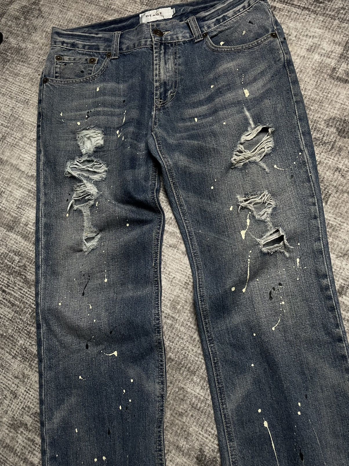 Japanese Brand Japanese Denim Beast Paint Distressed Jeans Size US 30 / EU 46 - 8 Thumbnail