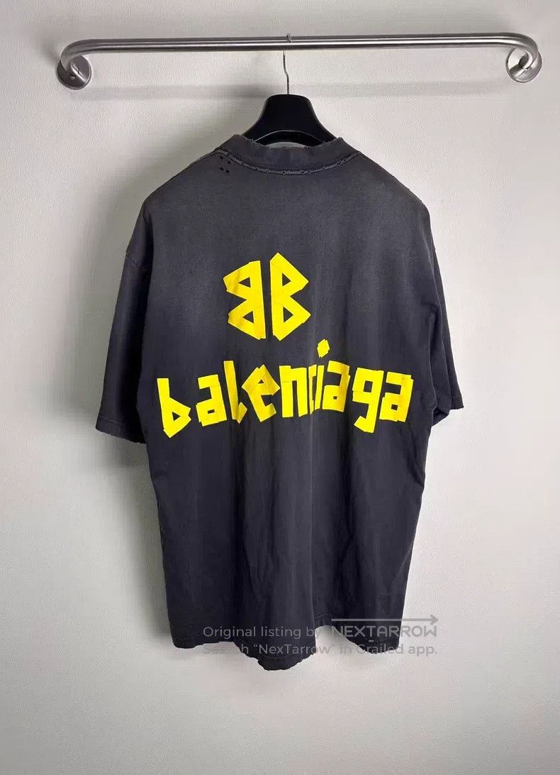 Balenciaga Balenciaga Tape Letter Short Sleeve Size US M / EU 48-50 / 2 - 2 Thumbnail