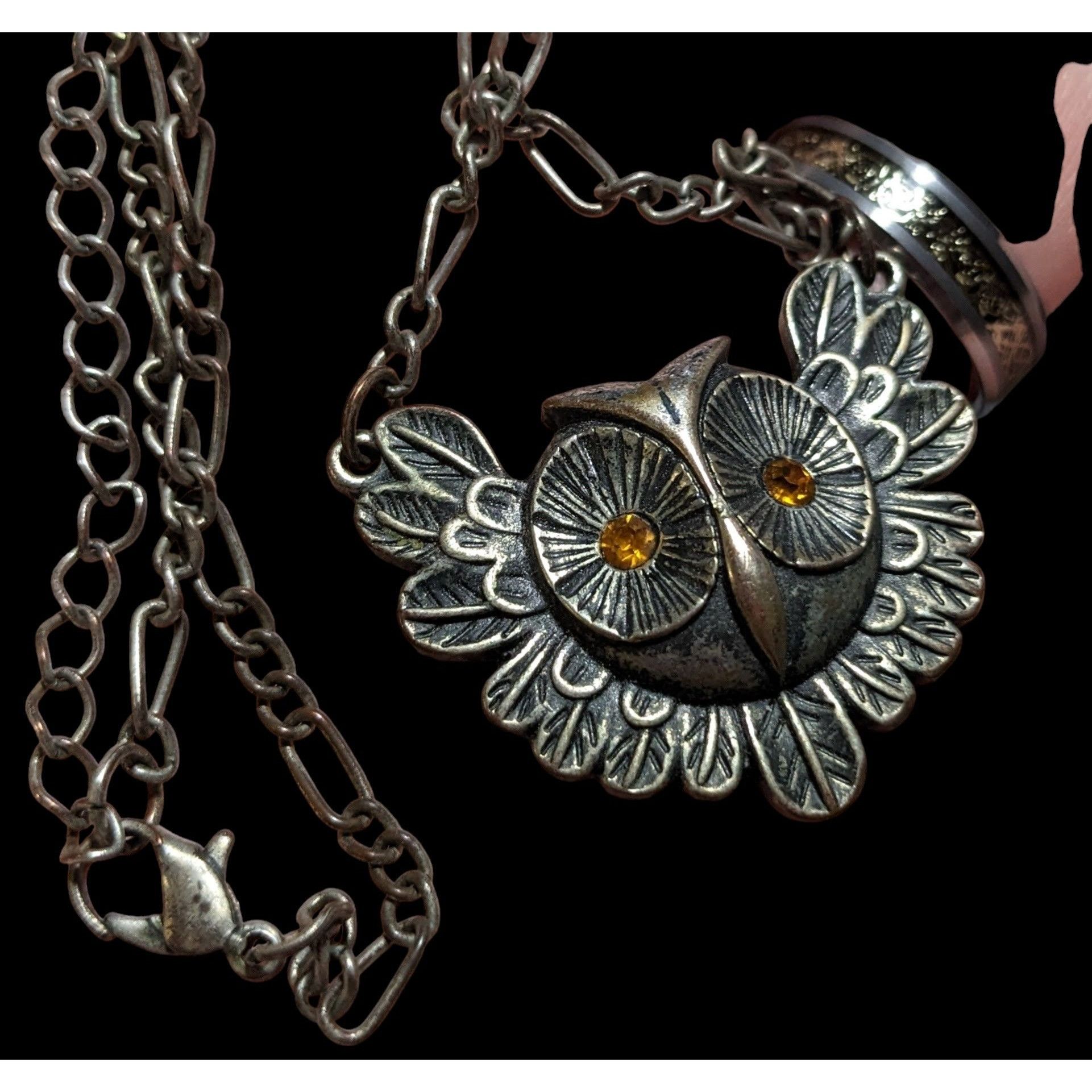 Other Steampunk Golden Eye Owl Necklace Size ONE SIZE - 5 Thumbnail