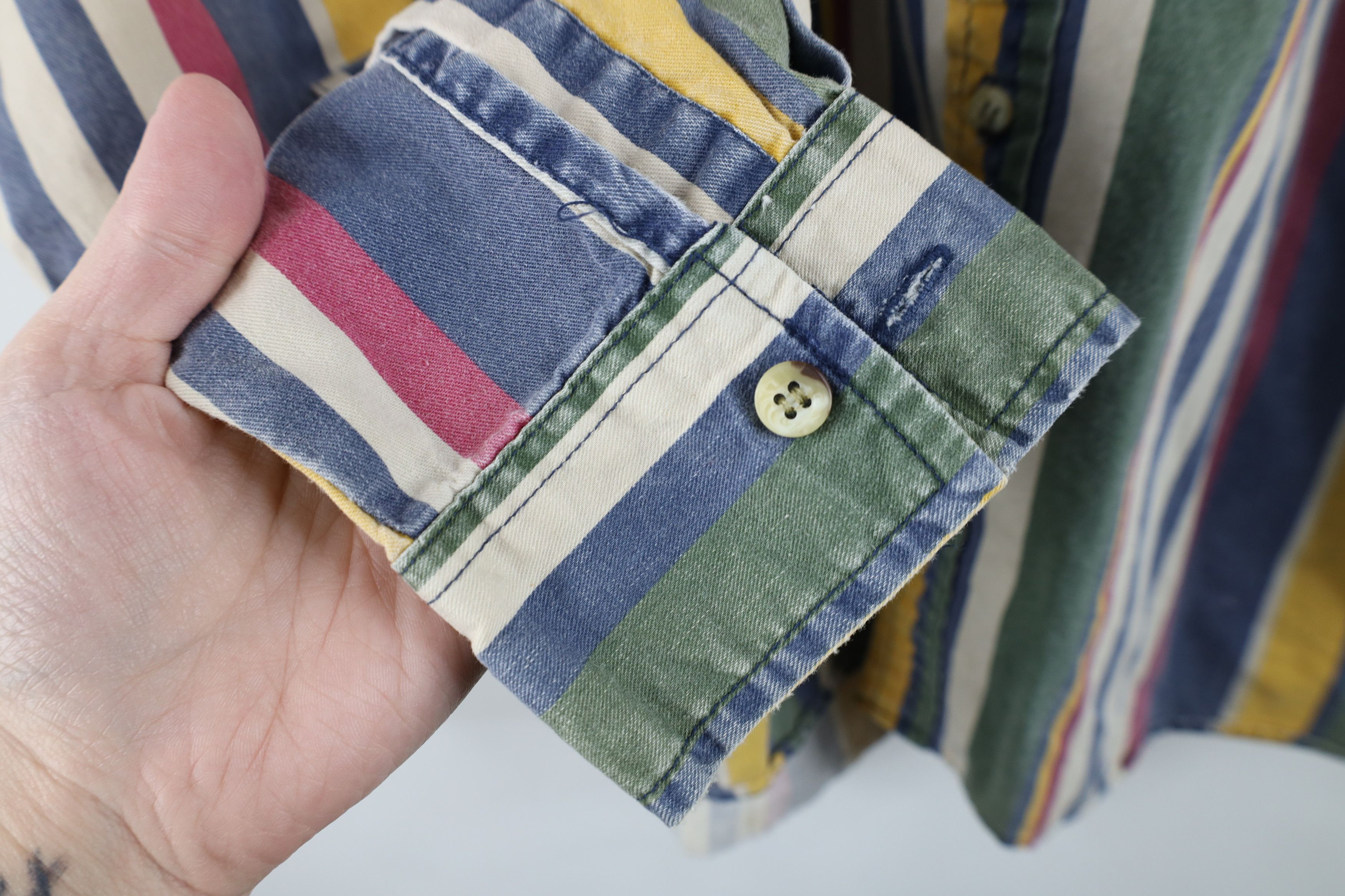 Vintage Vintage 90s Streetwear Rainbow Striped Button Down Shirt Size US M / EU 48-50 / 2 - 9 Thumbnail