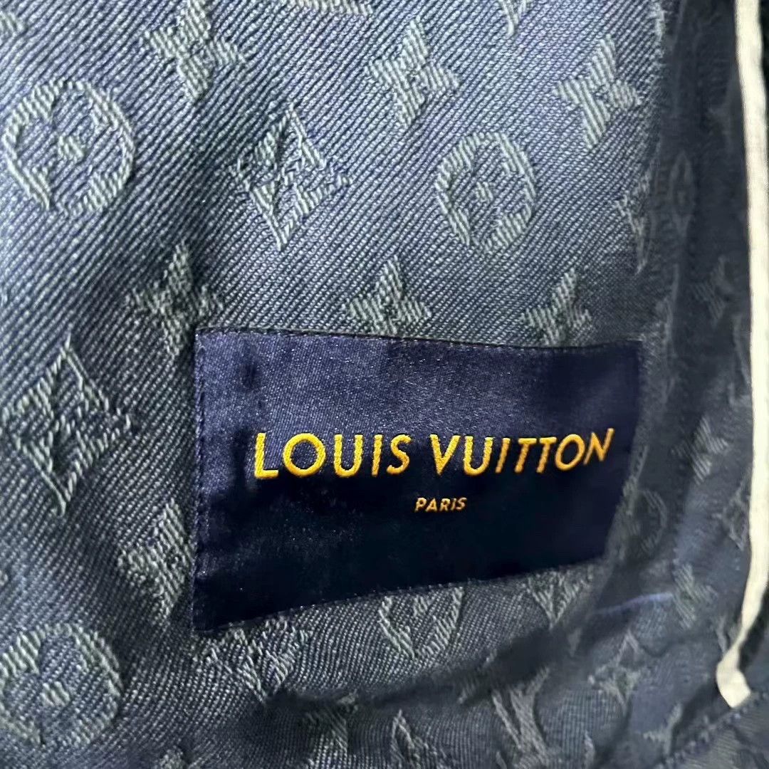 Louis Vuitton blue logo printed long sleeve denim jacket Size US L / EU 52-54 / 3 - 3 Thumbnail