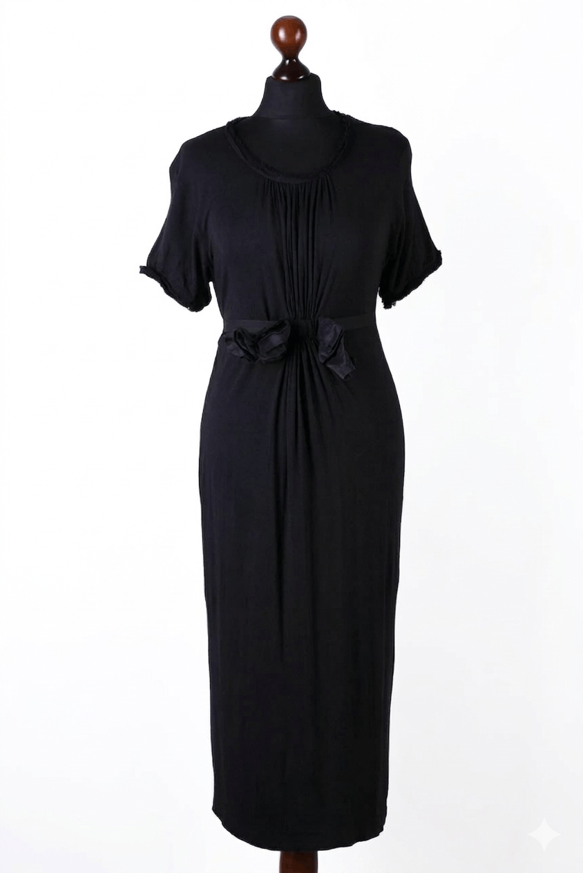 Lanvin Women's Lanvin Viscose Silk Blend Belted Midi Dress Size XS Size XS / US 0-2 / IT 36-38 - 1 Thumbnail