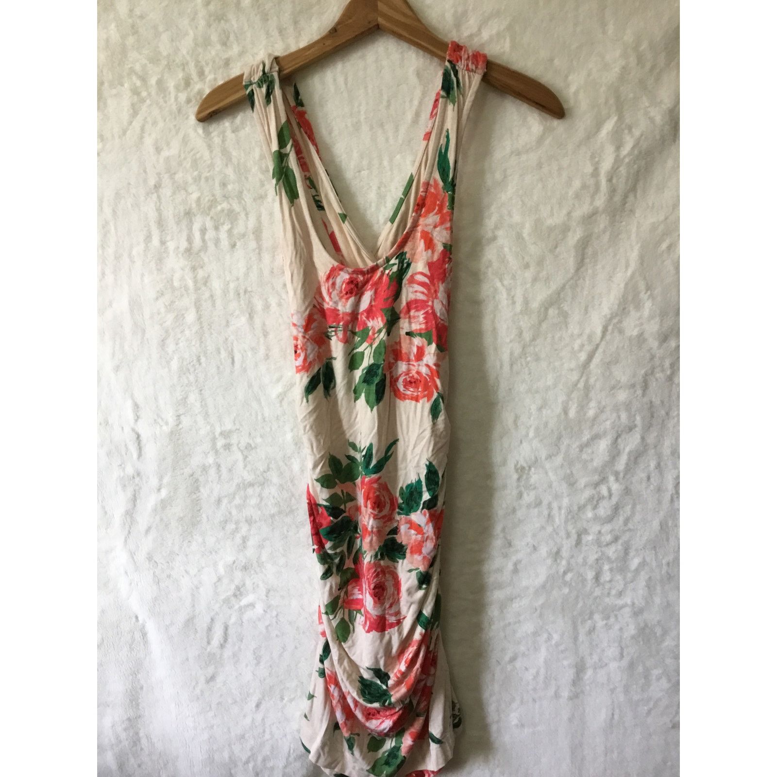 Anthropologie Anthropologie Cream Floral Eureka Racerback Dress Size XS / US 0-2 / IT 36-38 - 1 Thumbnail