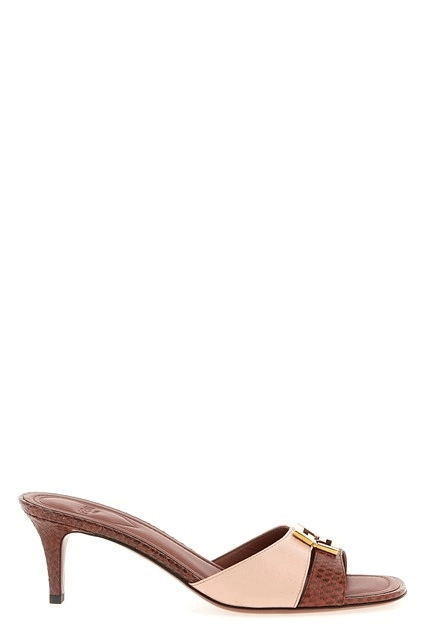 FENDI Ffold $1050 Brown Leather Sandals New & Authentic