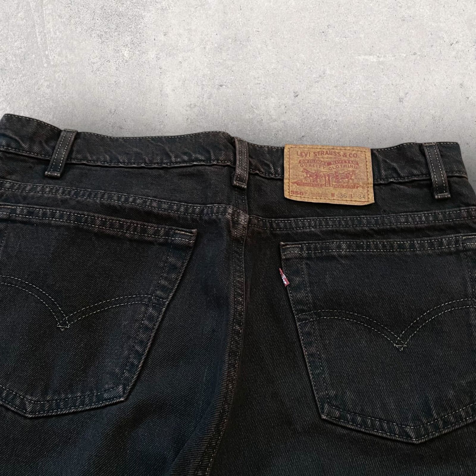 Levi's × Vintage Vintage 90s Levi's 550 Brown Earth Tone Denim Relaxed Jeans Size US 34 / EU 50 - 6 Thumbnail