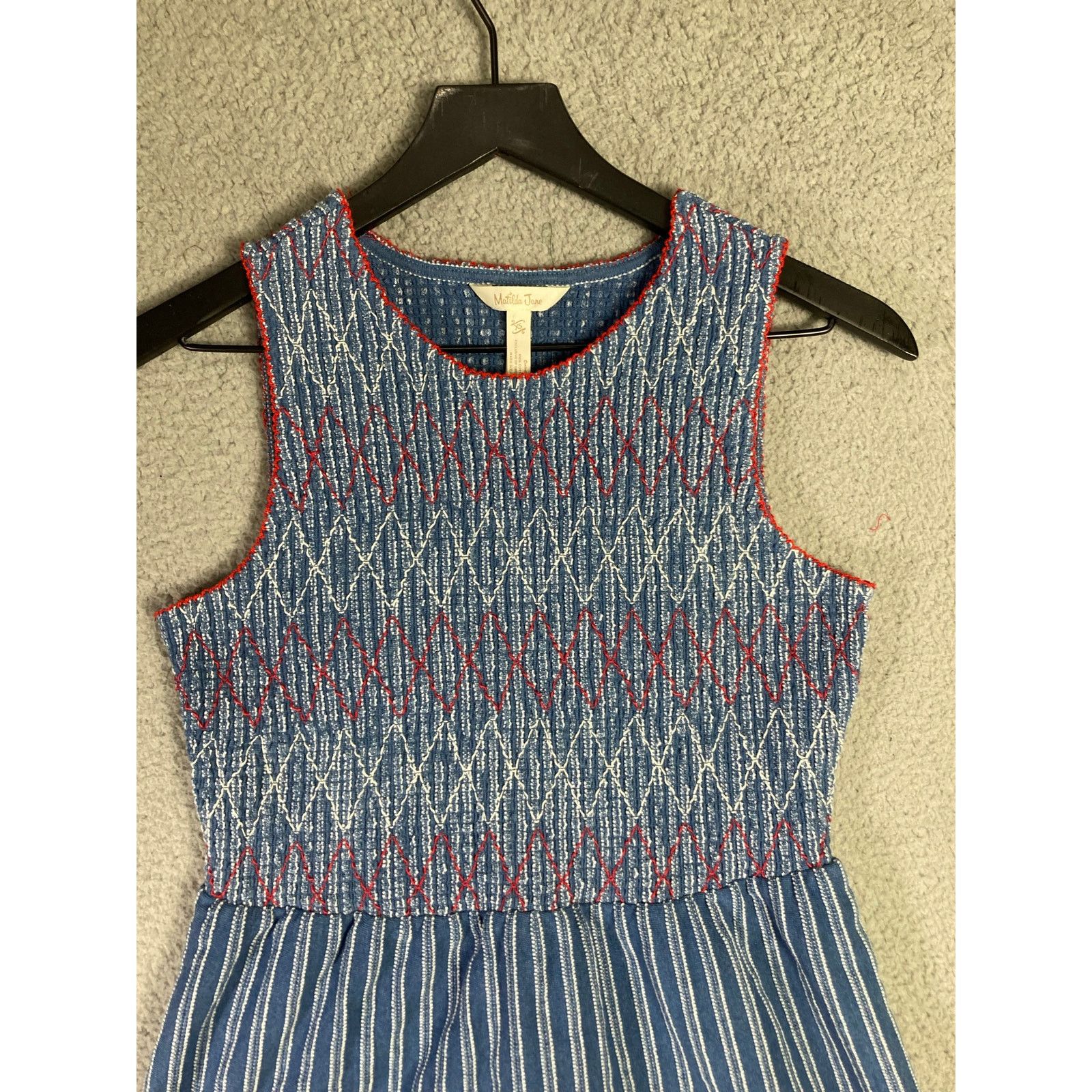 Other Matilda Jane Women's XS Blue Striped Smocked Tank Top Size XS / US 0-2 / IT 36-38 - 2 Thumbnail