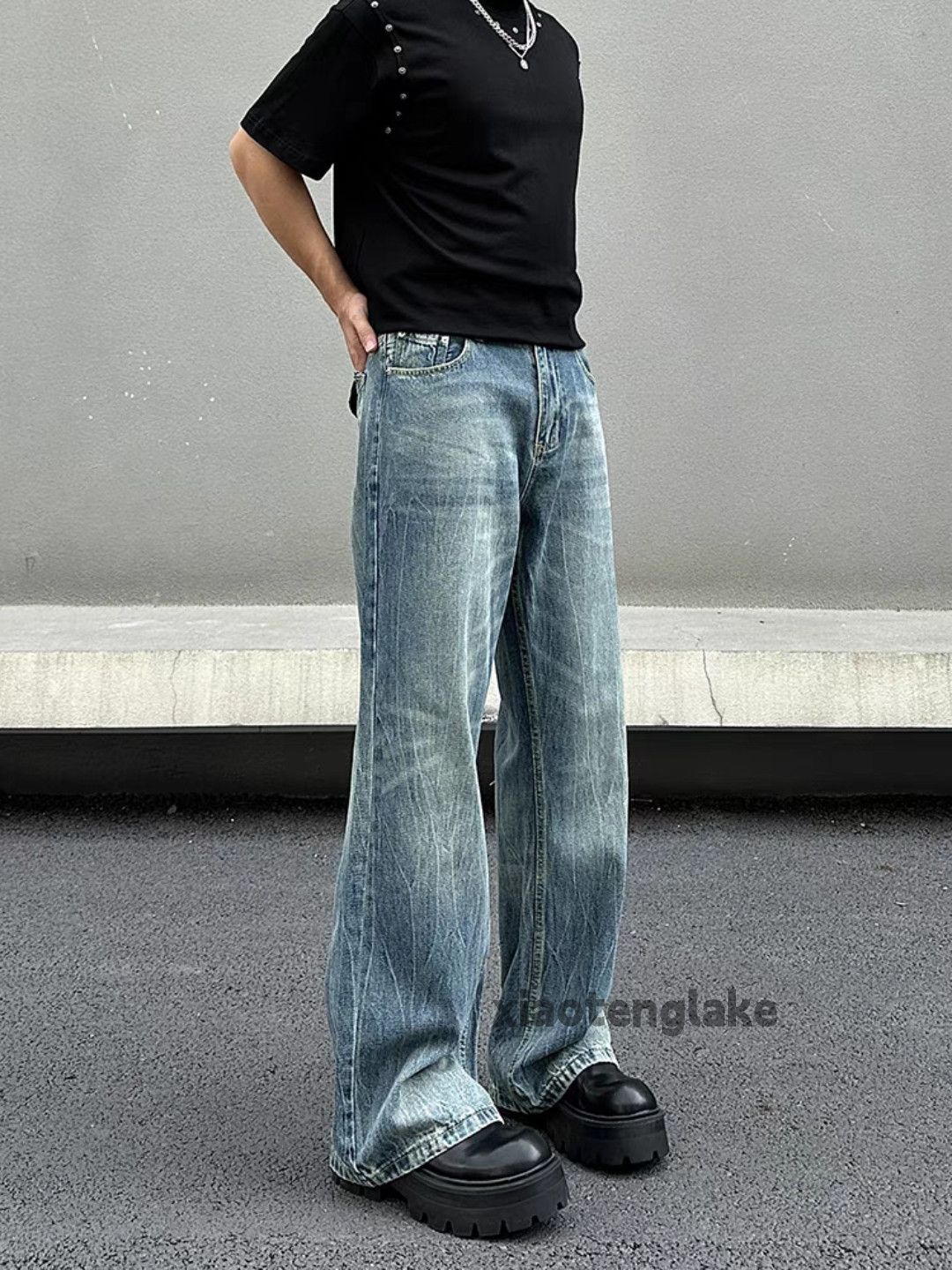 Jean × Vintage washed faded cleanfit yuppie loose baggy jeans Size US 32 / EU 48 - 5 Thumbnail