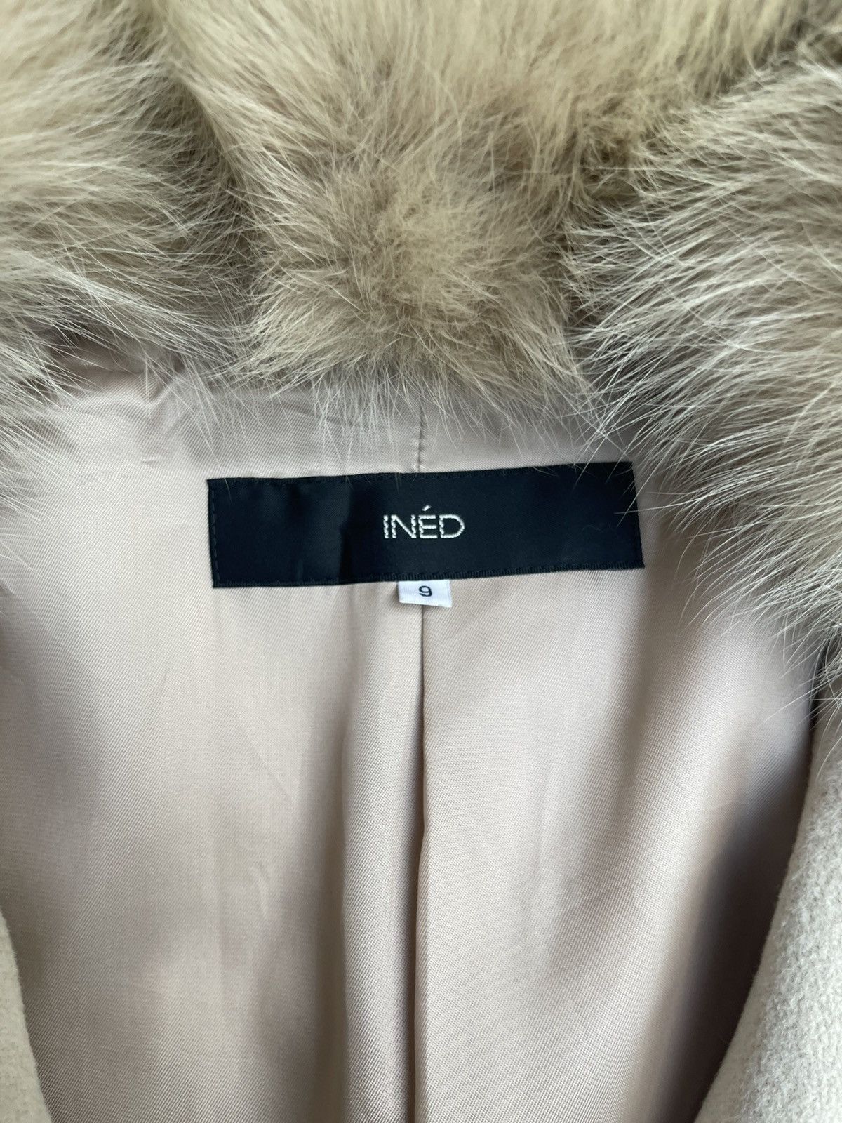 Designer × Japanese Brand × Yohji Yamamoto INED Wool Long Coat - Faux Fur Collar & Belted Waist Size M / US 6-8 / IT 42-44 - 3 Thumbnail