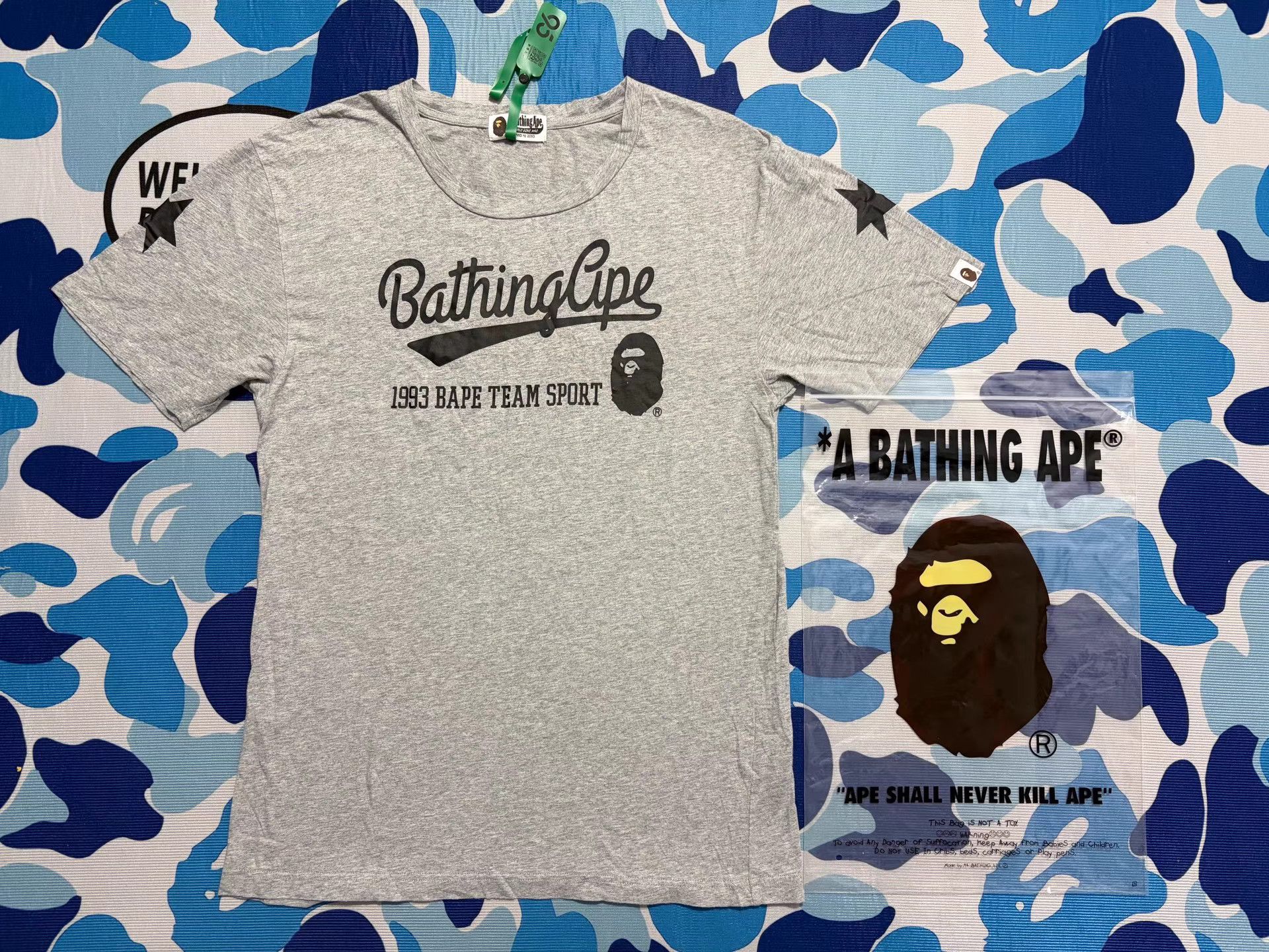 Bape Bape Gray Short Sleeve Tee Size ONE SIZE - 1 Thumbnail