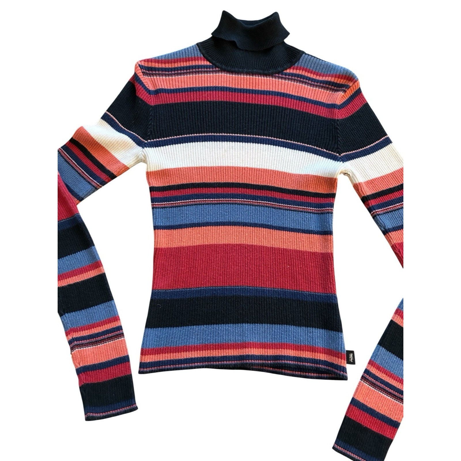 Mossimo VTG 90s Mossimo Striped Knit Turtleneck Sweater Grunge M Size M / US 6-8 / IT 42-44 - 3 Thumbnail