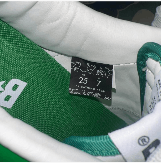Bape A BATHING APE low-top men's white and green Size US 7 / EU 40 - 6 Thumbnail