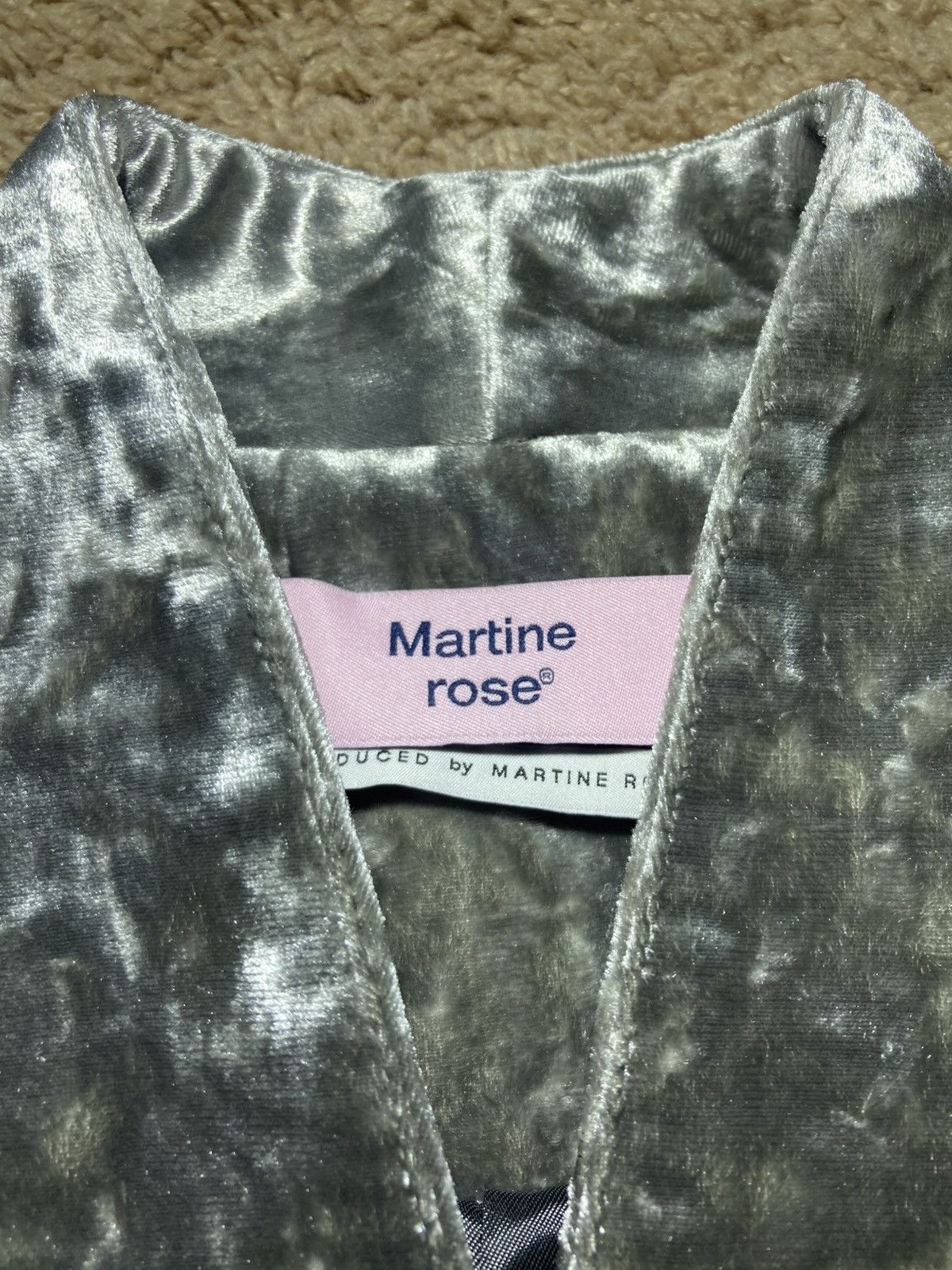 Martine Rose New AW21 Martine Rose Crushed Velvet 4B Padded Jacket 2021 Size 44R - 2 Thumbnail