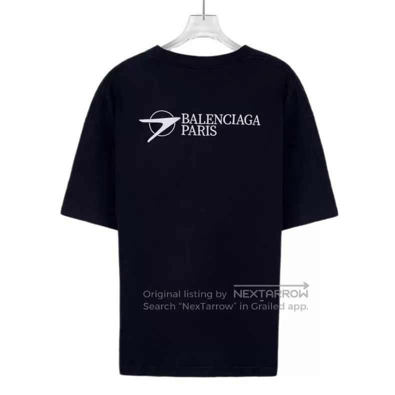 Balenciaga Balenciaga Black Logo Letter Embroidered Round Neck Short Size US S / EU 44-46 / 1 - 2 Thumbnail