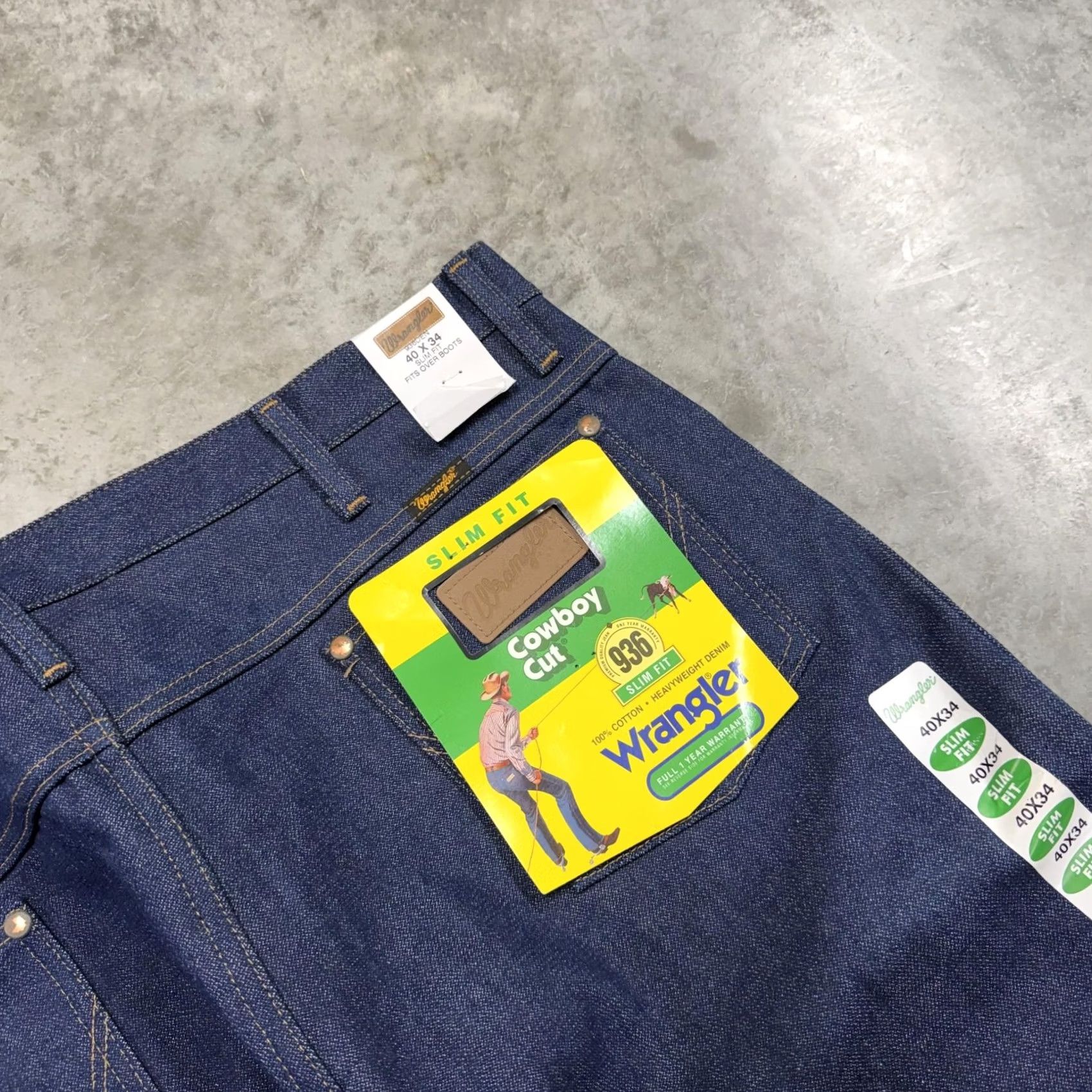 Wrangler Wrangler Cowboy Cut Jeans Mens 40x34 Blue Slim Bootcut Denim Size US 40 / EU 56 - 2 Thumbnail