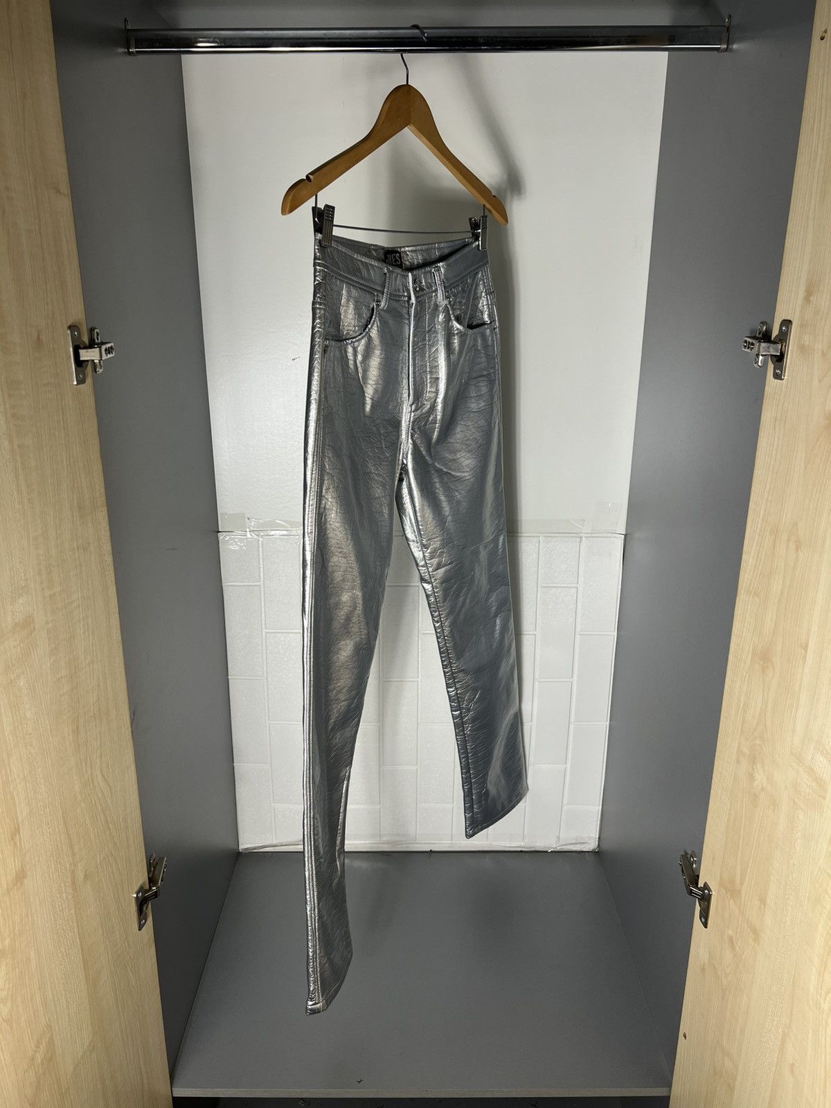 Diesel Black Gold VERY RARE DIESEL P-ARCY SILVER METAL DESIGNER PANTS LUXURY Size 27" / US 4 / IT 40 - 8 Thumbnail