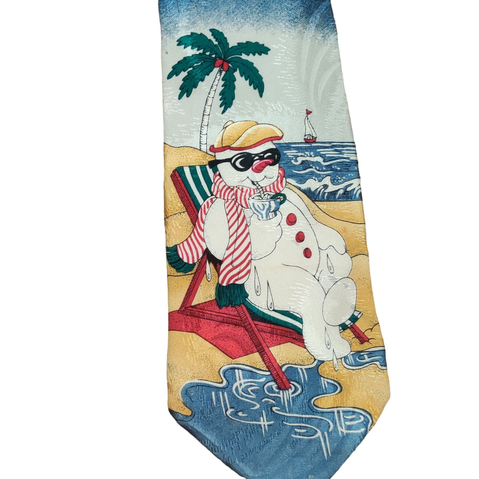 Other Surrey Mens Necktie Holiday Beach Snowman Christmas Party Va Size ONE SIZE - 2 Thumbnail