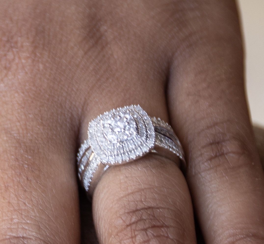 Zales White Gold Bridal Set Size ONE SIZE - 4 Thumbnail