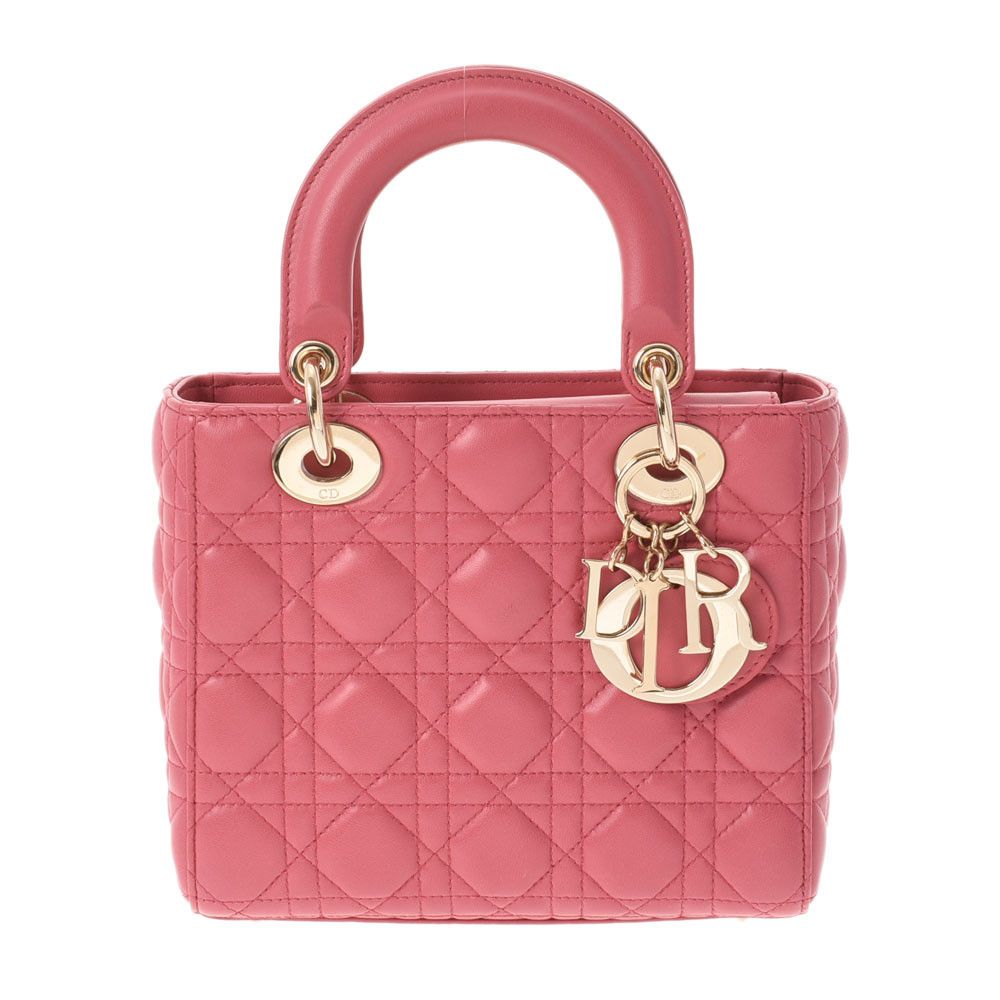 image of Christian Dior Cannage 2Way Gold Hardware Lambskin Handbag Pink, Women's