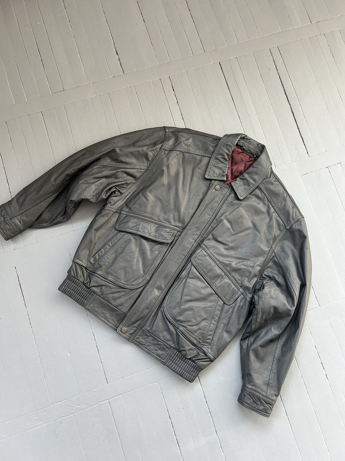 Other Leather bomber jacket vintage Size US M / EU 48-50 / 2 - 2 Thumbnail