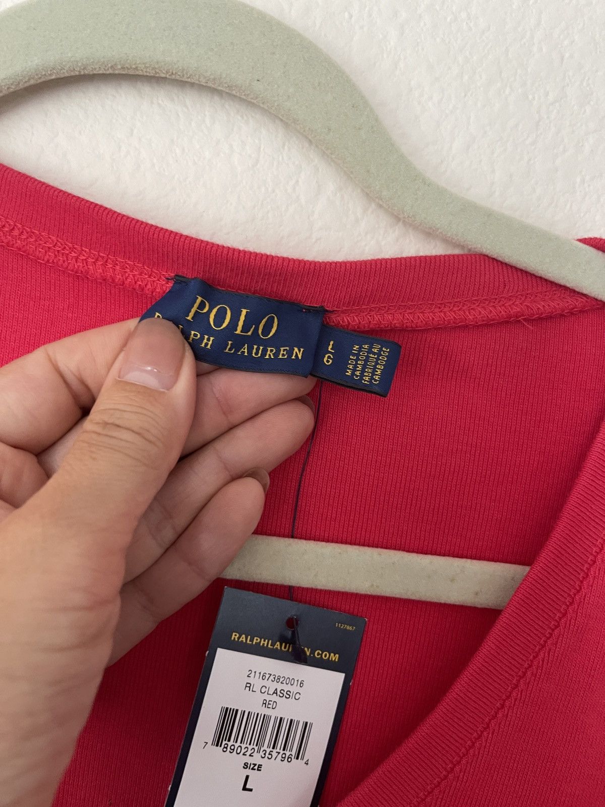 Polo Ralph Lauren NWT polo Ralph women’s V tee in cotton size L color in red Size L / US 10 / IT 46 - 4 Thumbnail