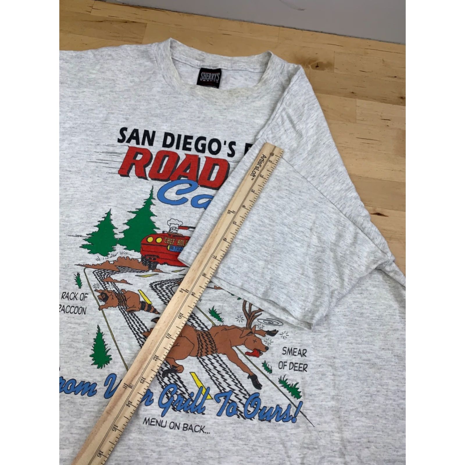 Vintage VINTAGE San Diego's Road Kill Csfe Shirt Mens L Gray 90s Funny Shirt Mens L Gray 90s Funny Size US L / EU 52-54 / 3 - 7 Thumbnail