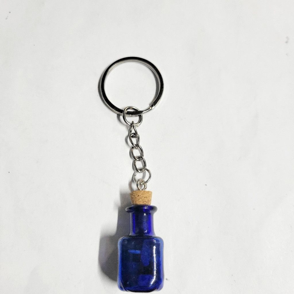Handmade Hand crafted blue vein stone mini bottle pendant keychain Size ONE SIZE - 4 Thumbnail